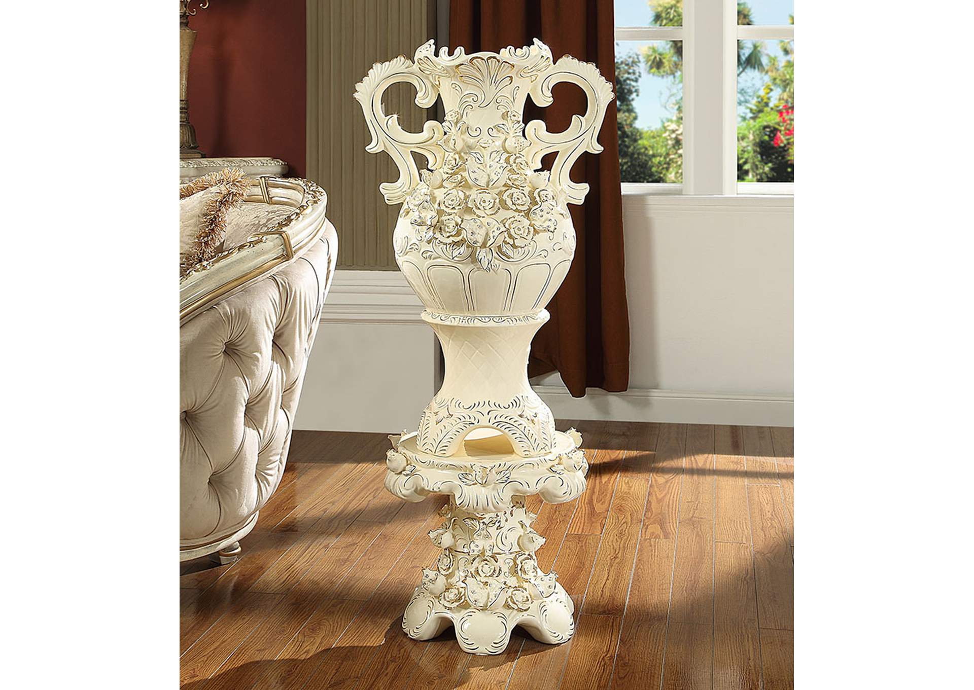 1132 Ceramic Vase & Pedestal,Homey Design