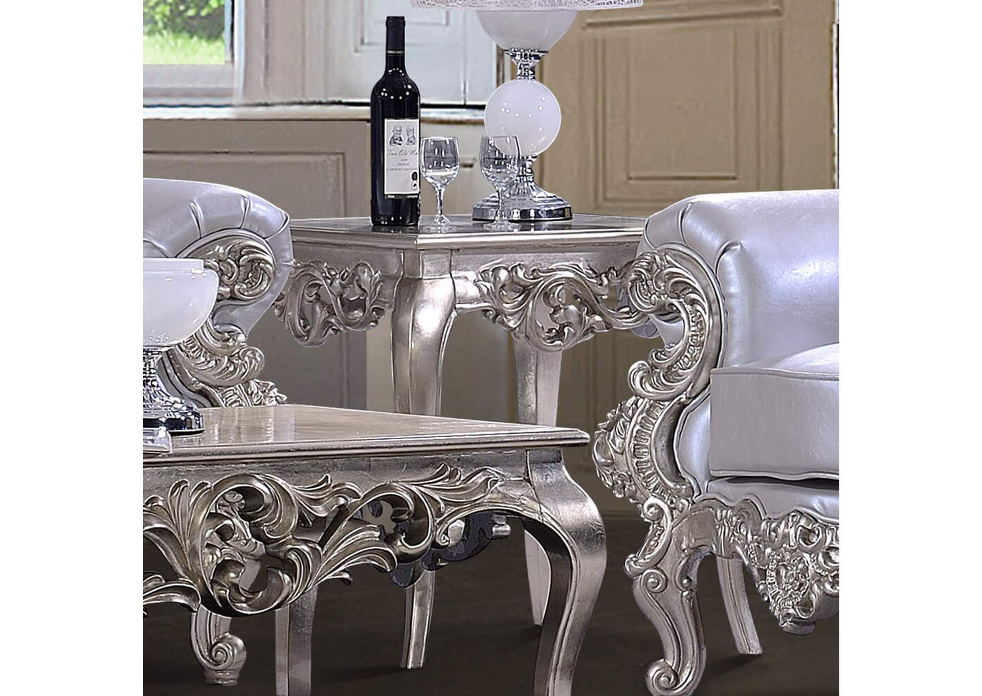 Belle Silver End Table,Homey Design
