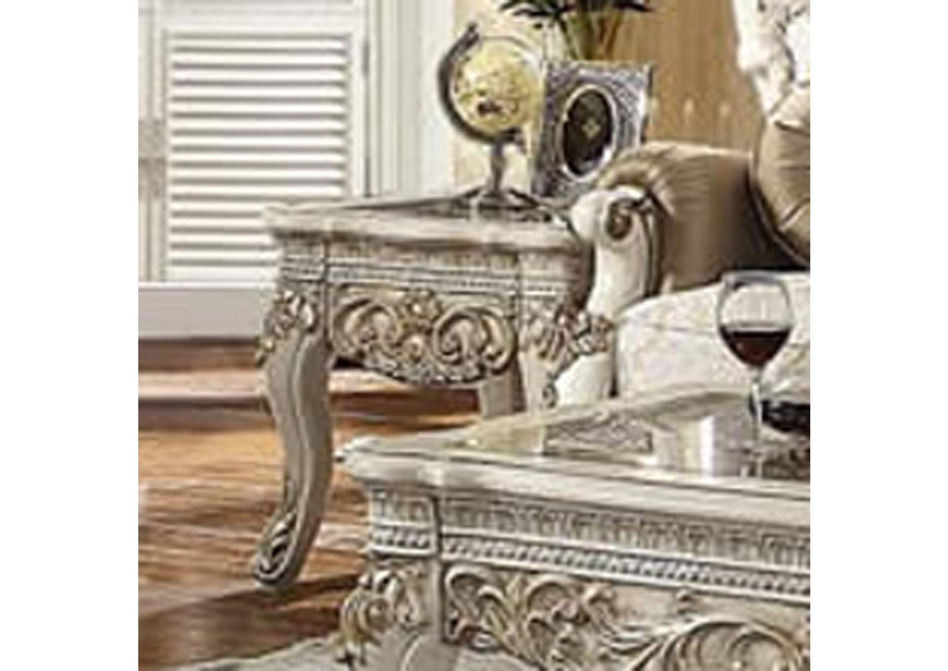 Plantation Cove White End Table,Homey Design