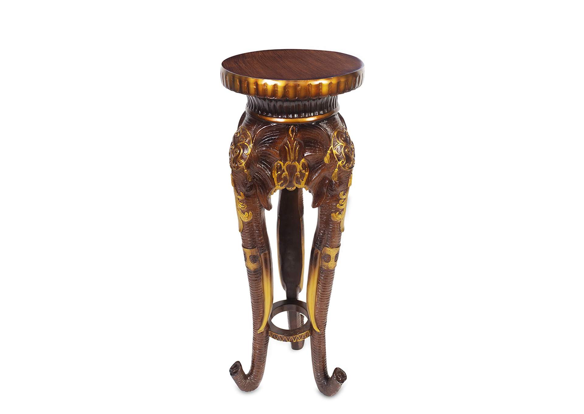 Mahogany &Amp; Gold Pedestal,Homey Design