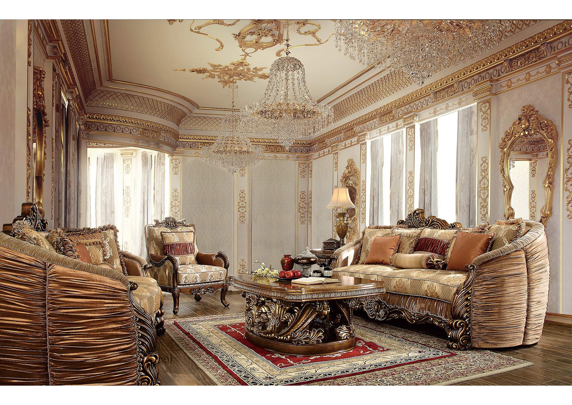 Antique Gold Loveseat,Homey Design