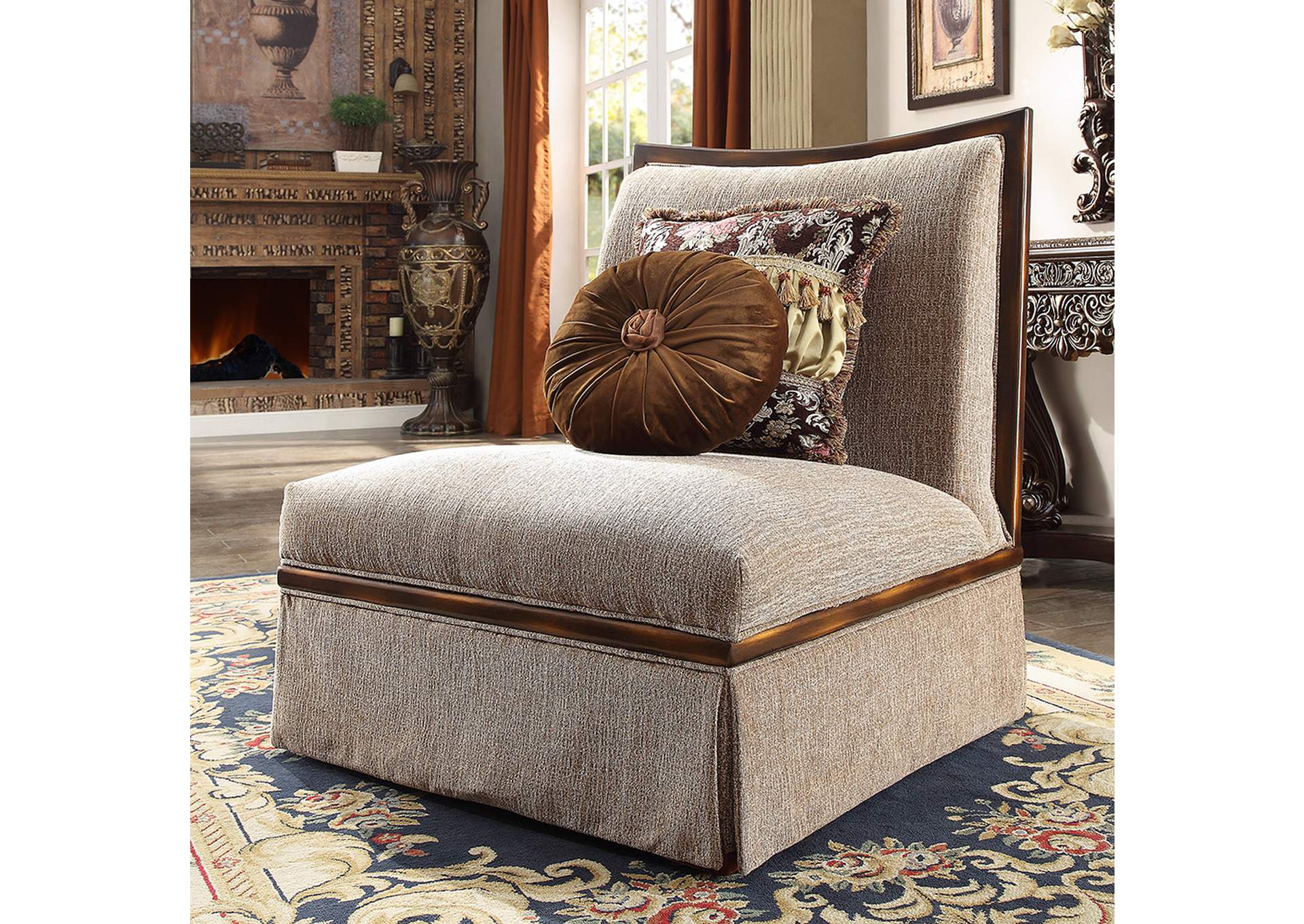 Mahogany Brown Arm Chair,Homey Design