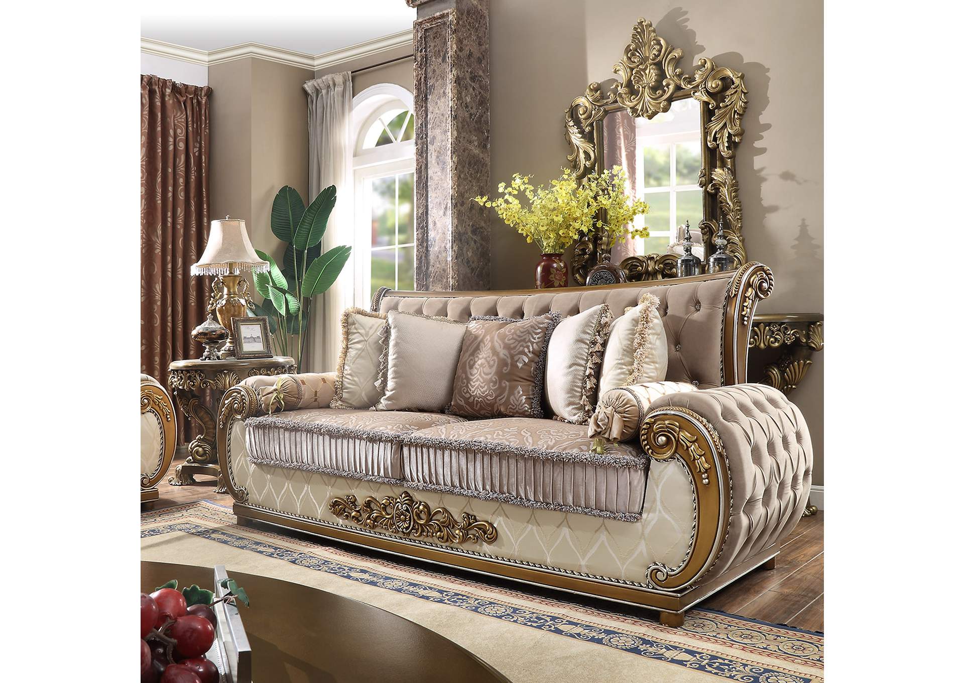 Perfect Brown 3 Piece Sofa Set,Homey Design