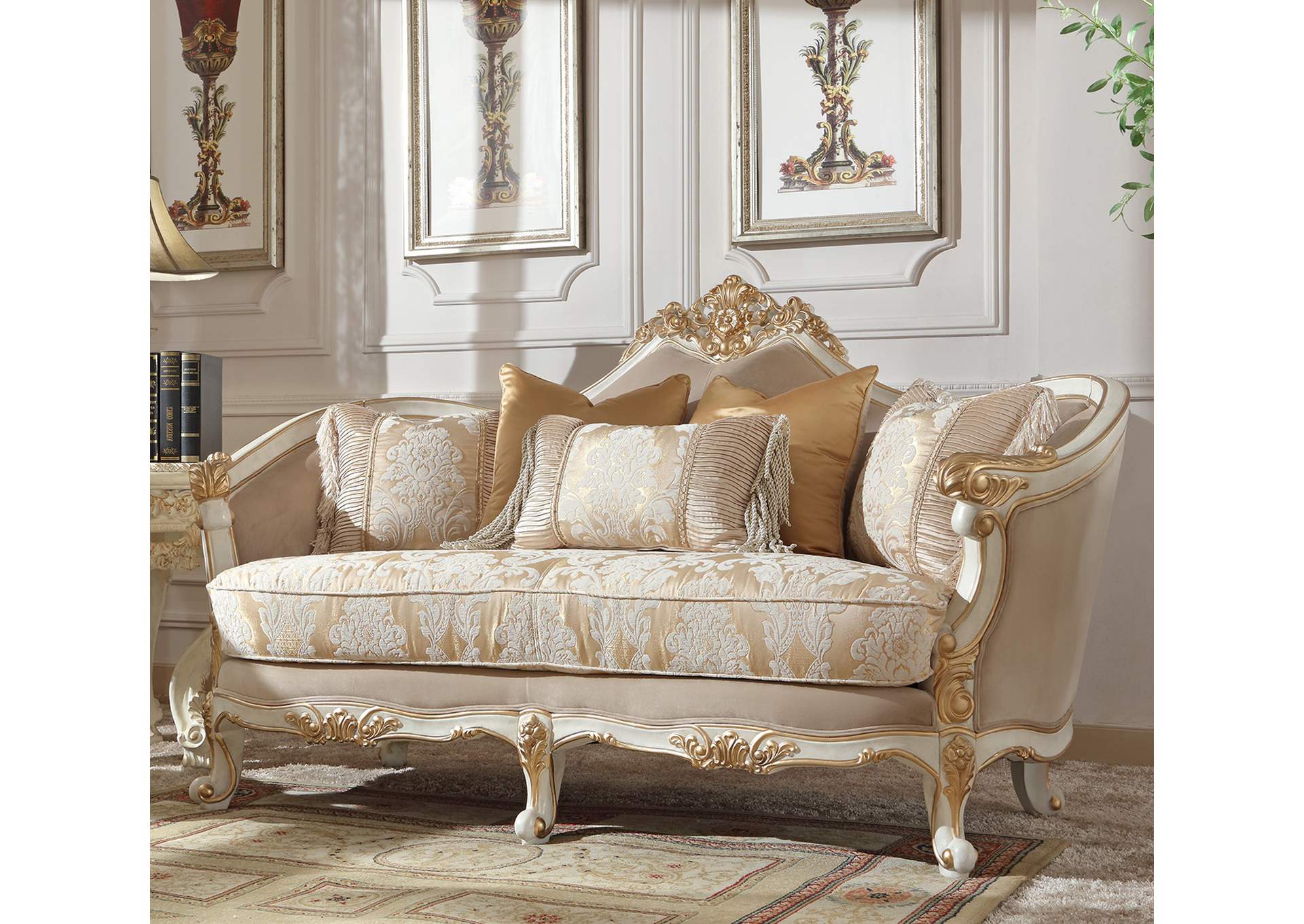 Plantation Cove White HD-2669 3 Piece Sofa Set,Homey Design