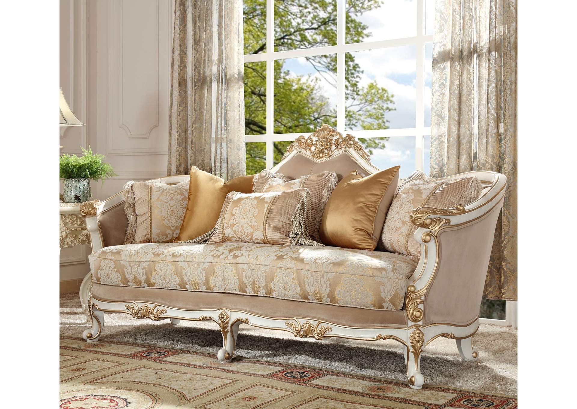 Plantation Cove White HD-2669 3 Piece Sofa Set,Homey Design