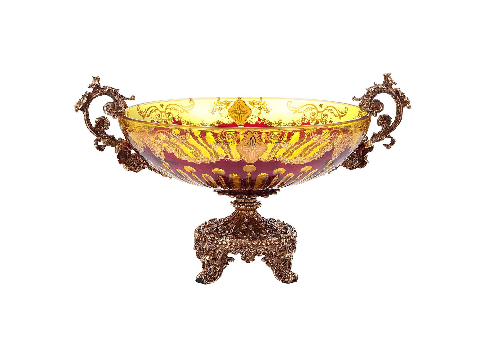 Bronze - Amber &Amp; Ruby Red-Gold Bowl,Homey Design