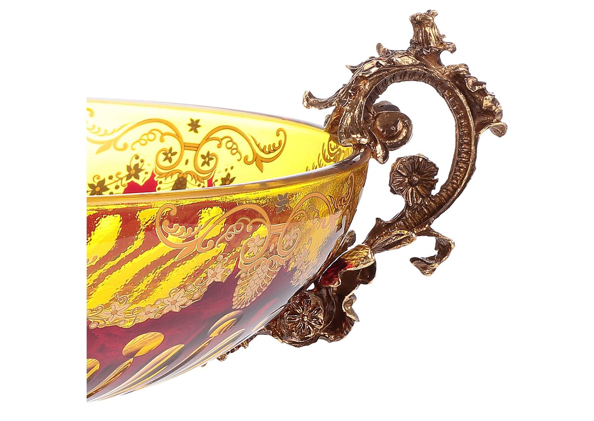 Bronze - Amber &Amp; Ruby Red-Gold Bowl,Homey Design