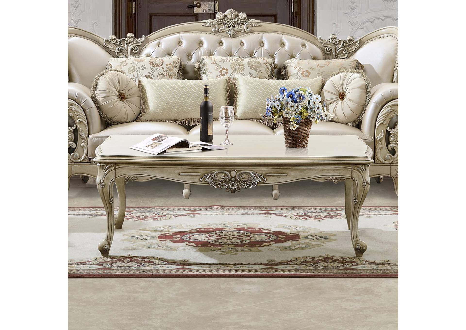 Plantation Cove White Coffee Table,Homey Design