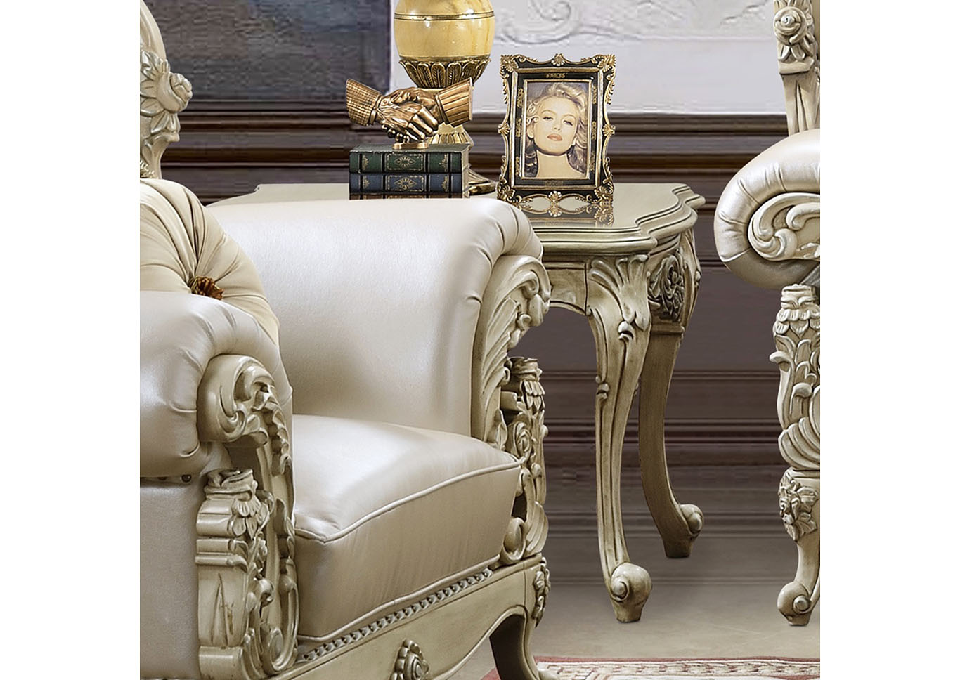 Plantation Cove White End Table,Homey Design