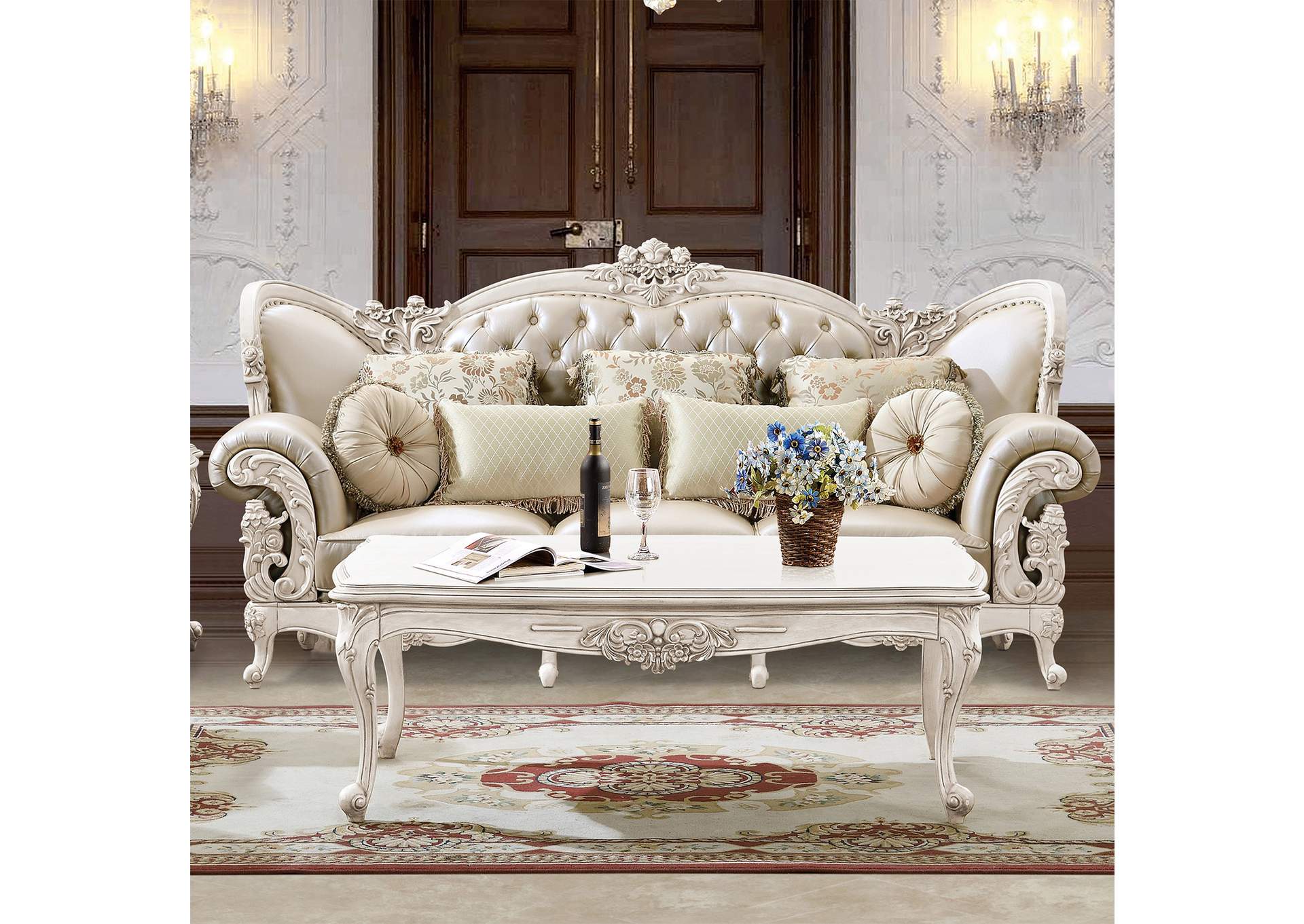 Plantation Cove White Sofa,Homey Design