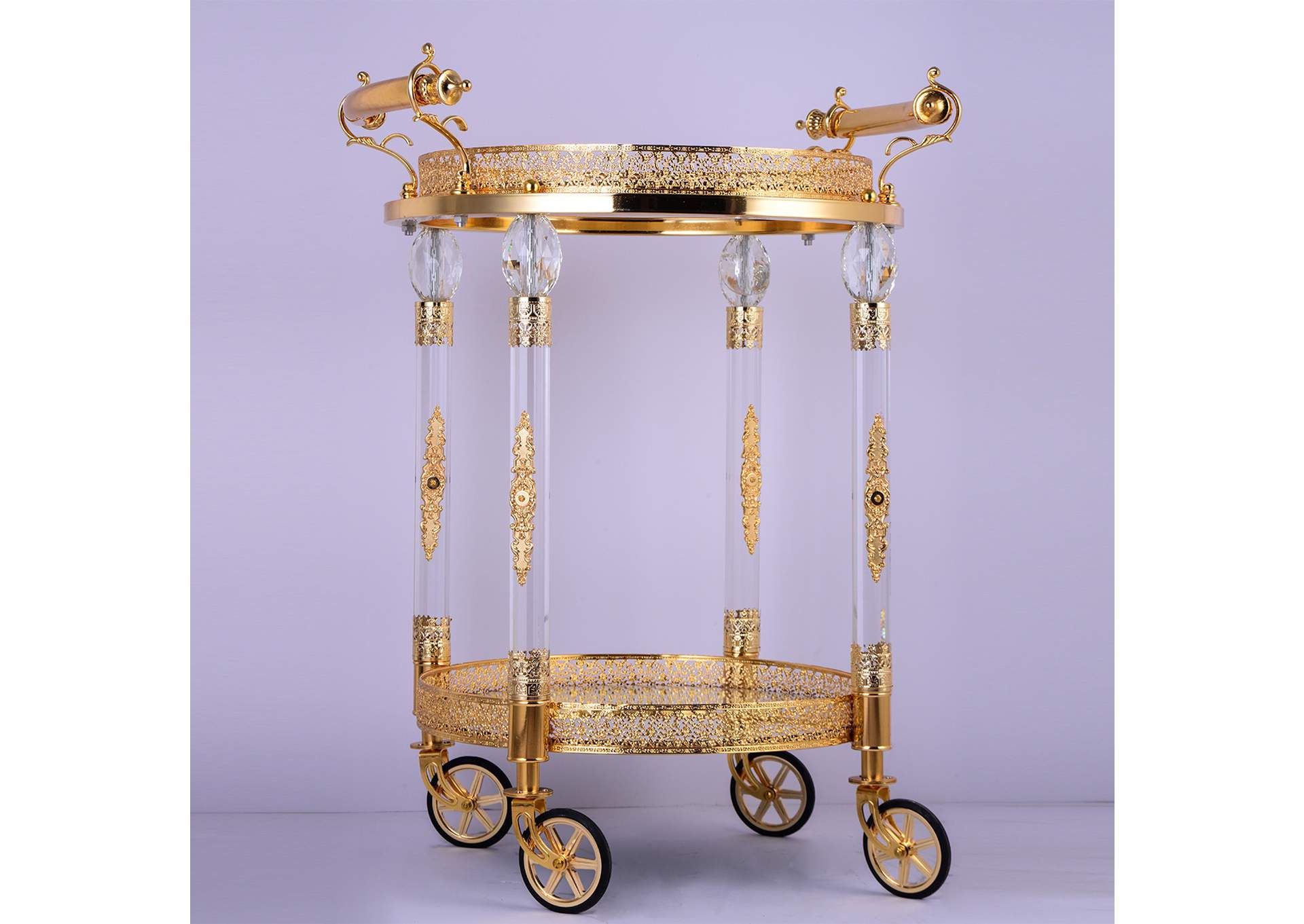 Golden Brass Bar Cart,Homey Design