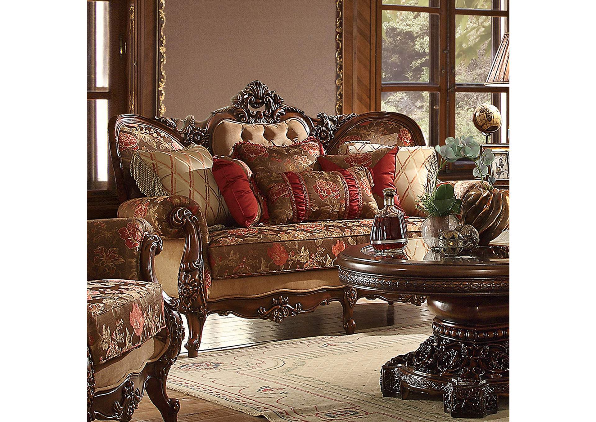 Dark Oak 3 Piece Sofa Set,Homey Design