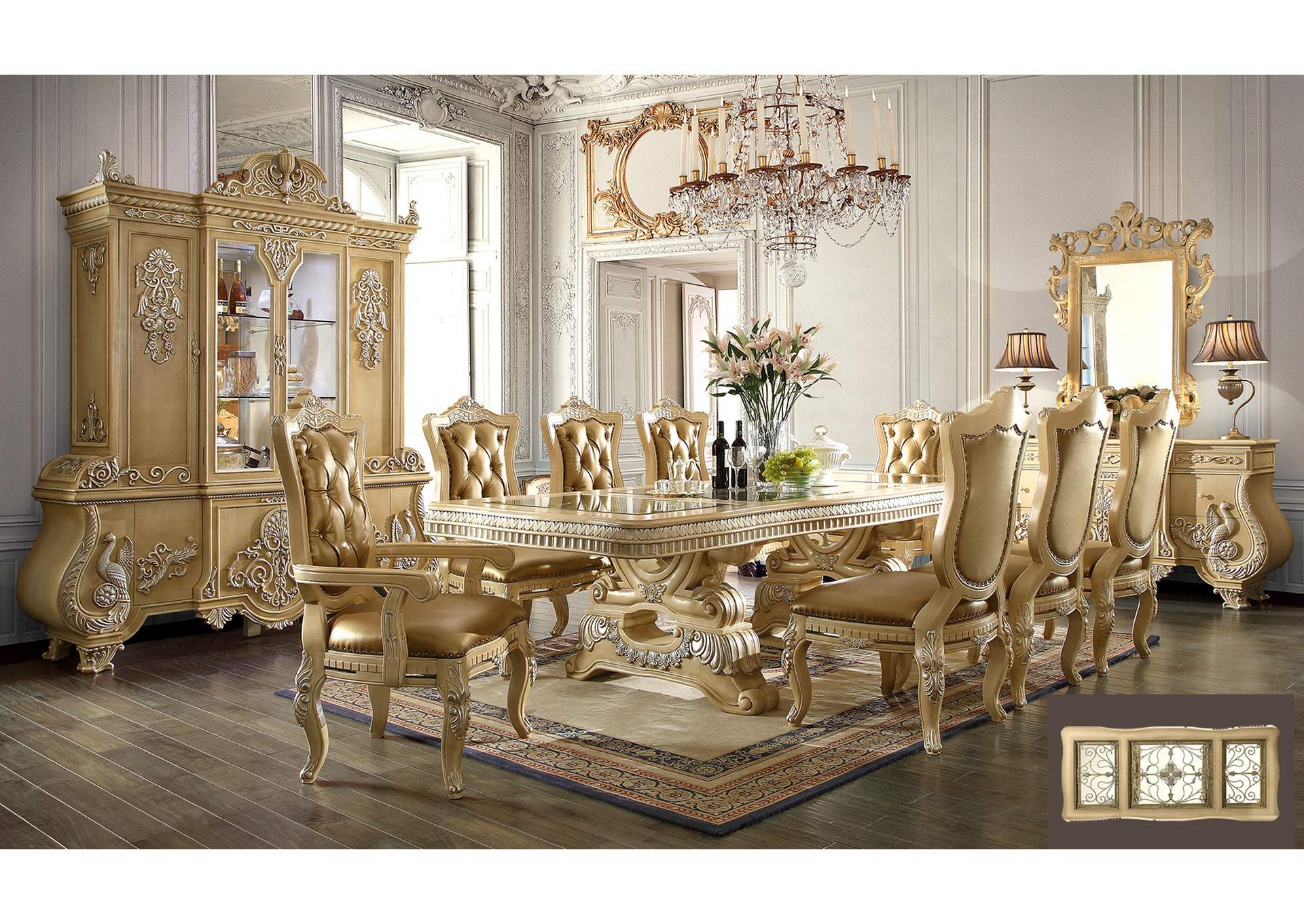 Gold China Cabinet,Homey Design