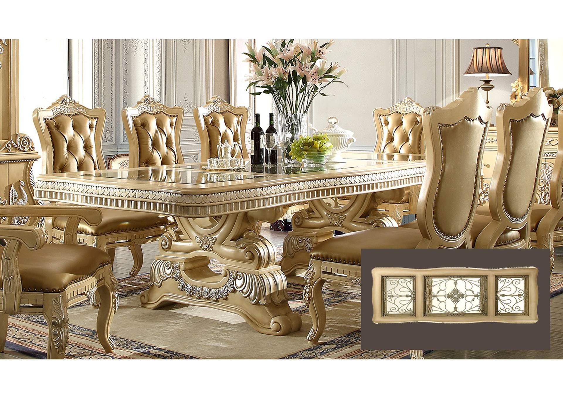 Gold Dining Table,Homey Design