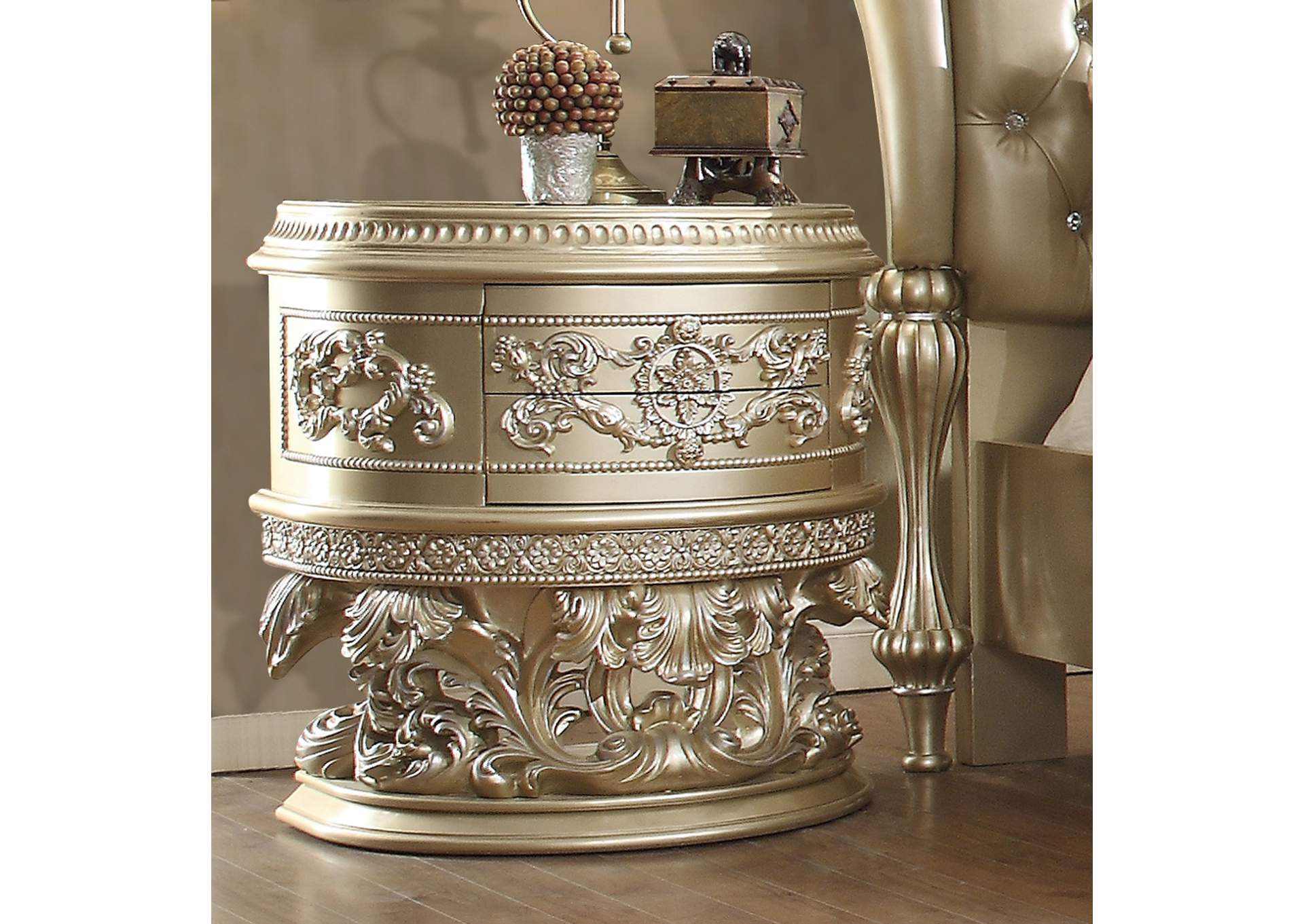 Belle Silver Night Stand,Homey Design