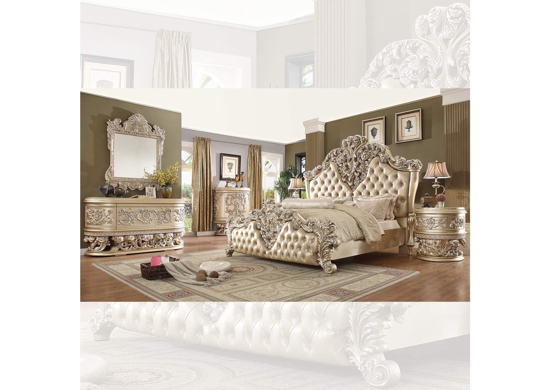 Belle Silver 5 Piece Bedroom Set,Homey Design