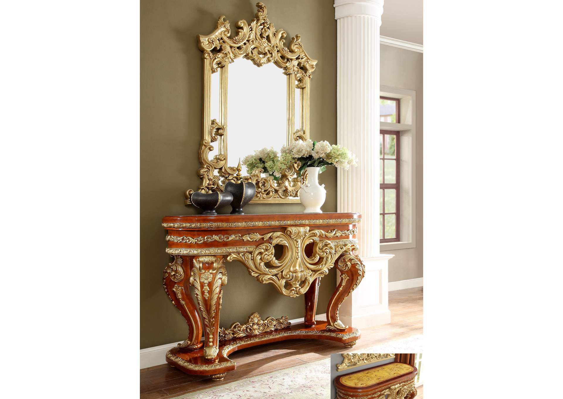 Gold Console Table,Homey Design