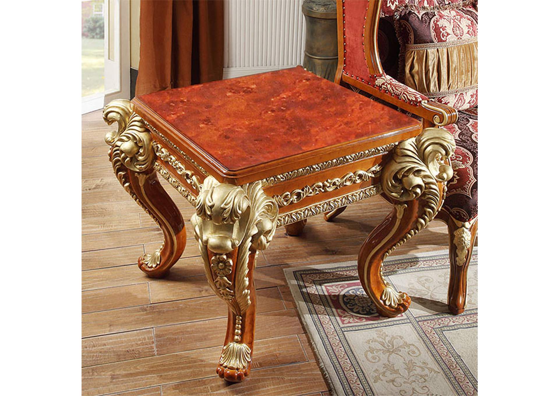 Metallic Bright Gold&Amp; Med Golden Tan 3 Piece Coffee Table Set,Homey Design