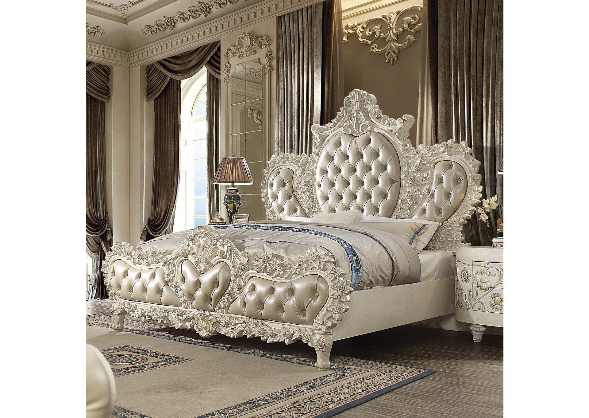 Plantation Cove White California King Bed,Homey Design