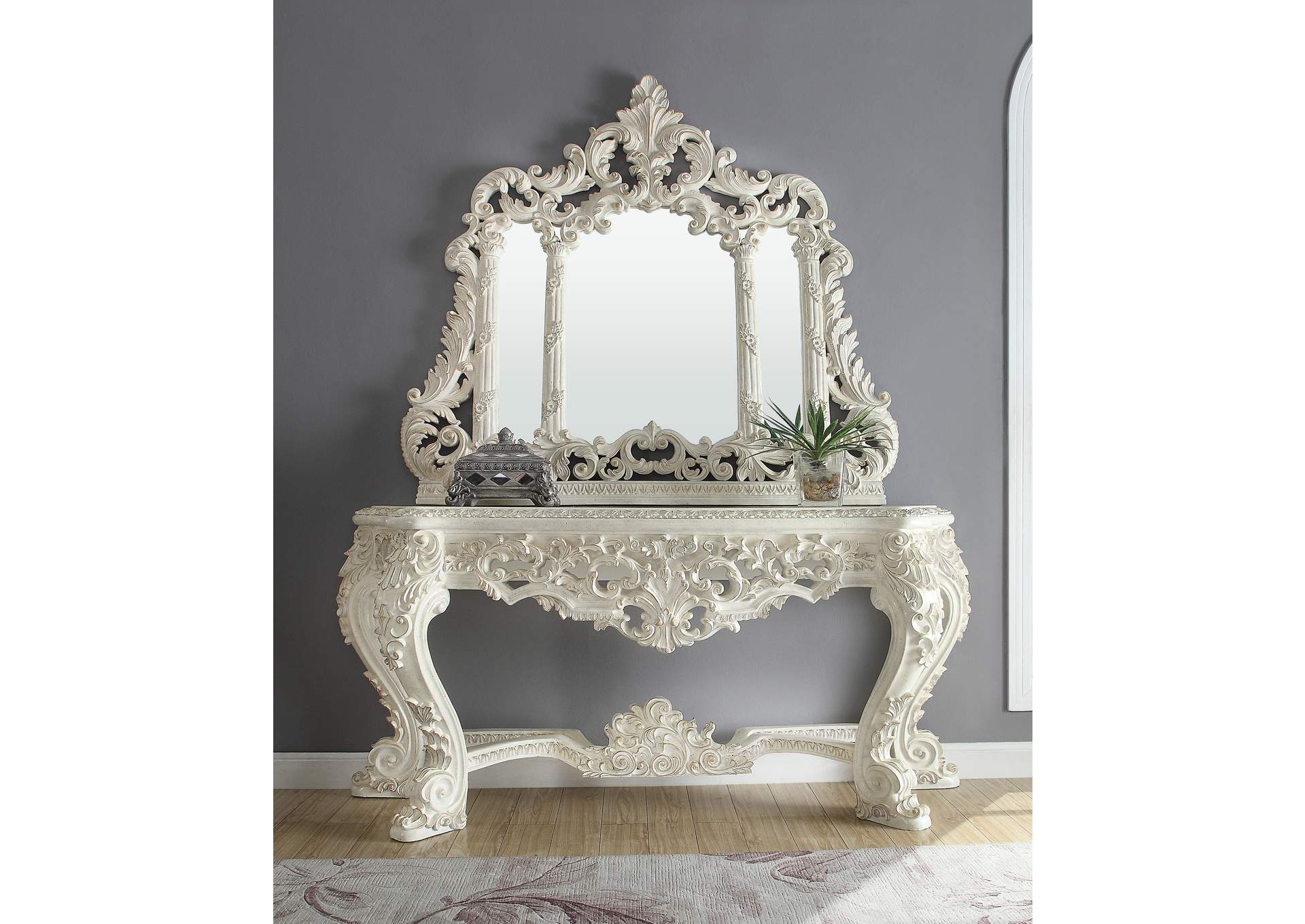Plantation Cove White Console Table,Homey Design