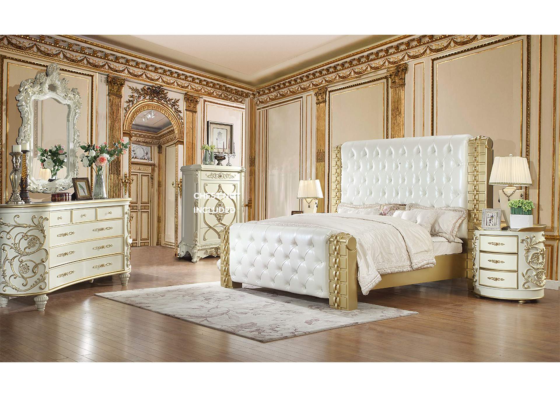 4 Piece Eastern King Bedroom Set,Homey Design