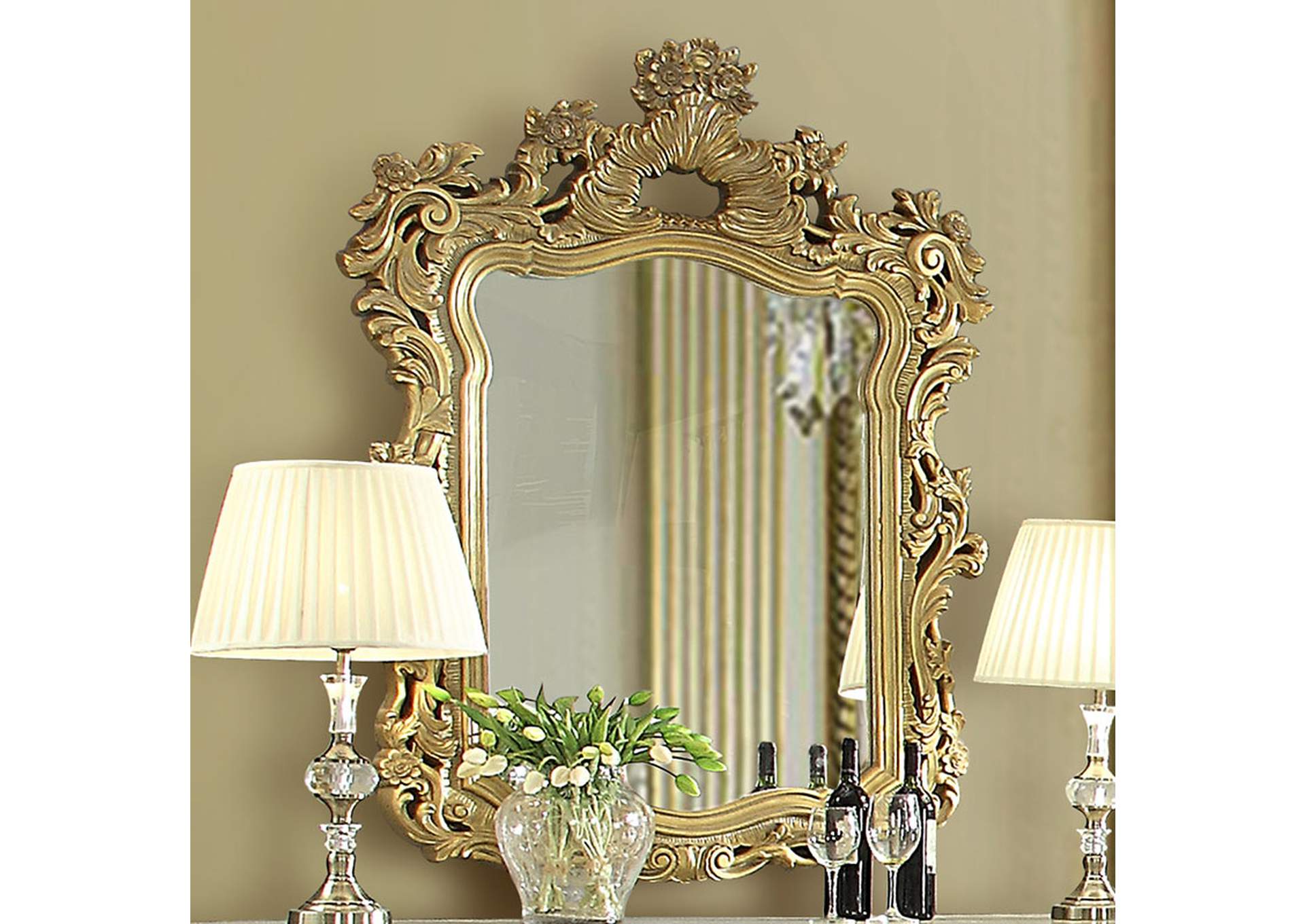 Ivory & Antique Gold Mirror,Homey Design