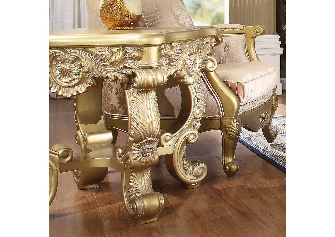 Metallic Bright Gold End Table,Homey Design