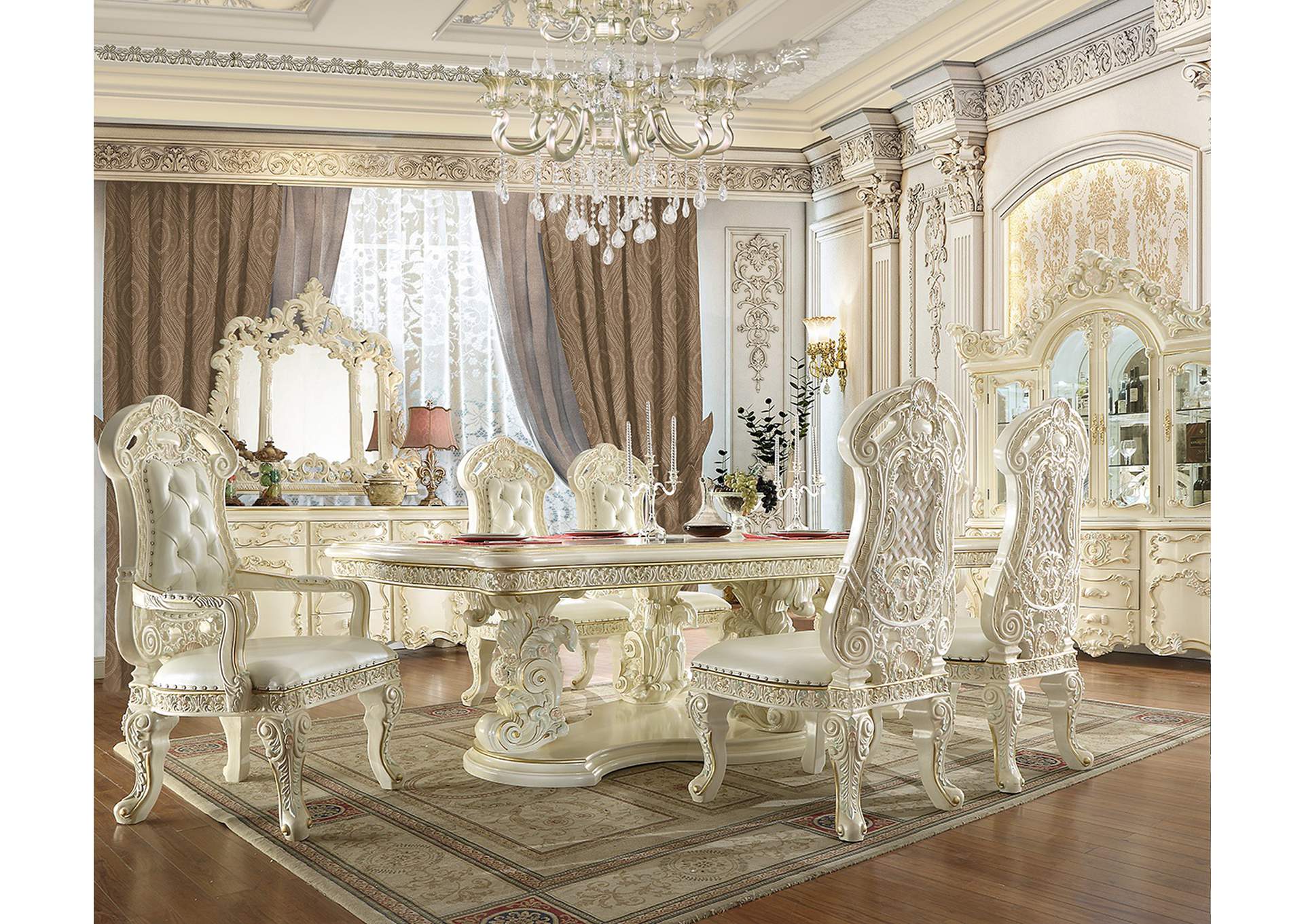HD-8089 - 7Pc Dining Table Set<Br> <Font Color="Red">(Special Order)</Font>,Homey Design