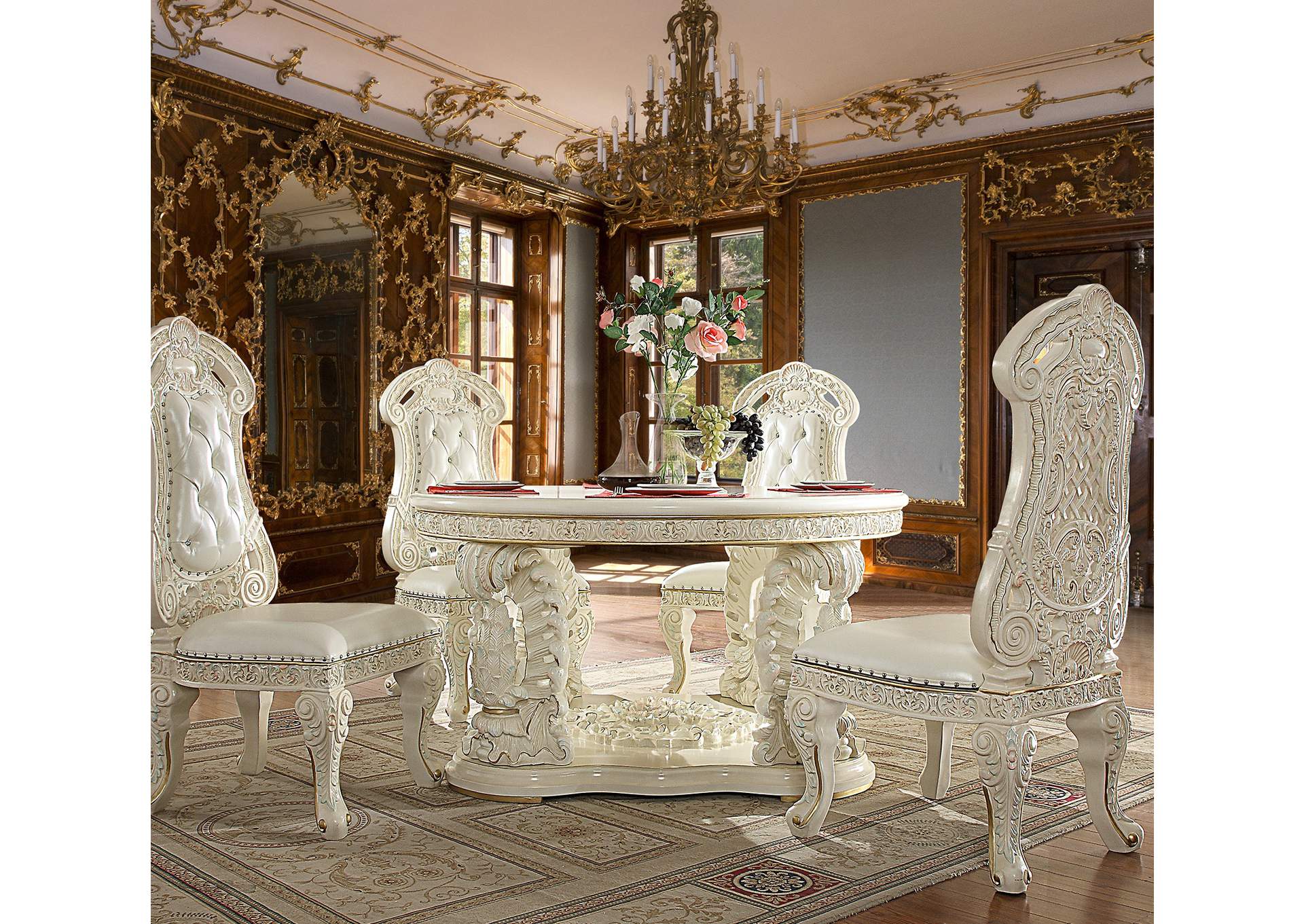 HD-8089 - 5Pc Dining Table Set<Br> <Font Color="Red">(Special Order)</Font>,Homey Design