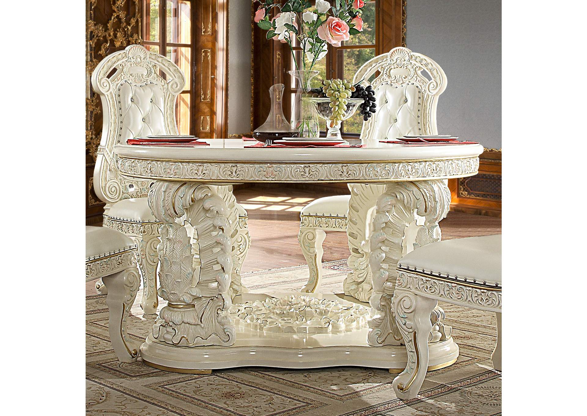 White Gloss Round Table,Homey Design