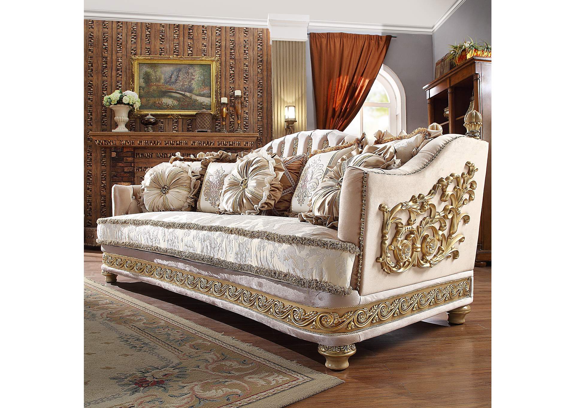 Metallic Bright Gold Sofa,Homey Design