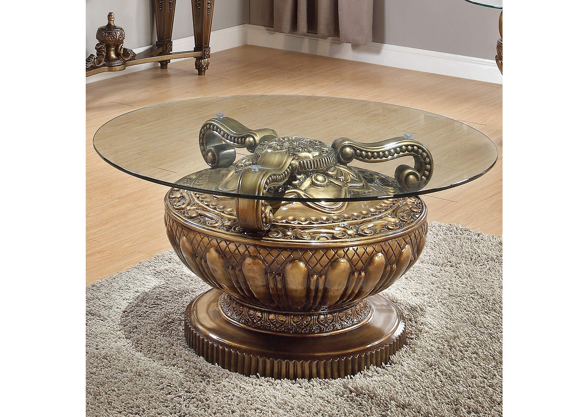 Bronze 3 Piece Coffee Table Set,Homey Design