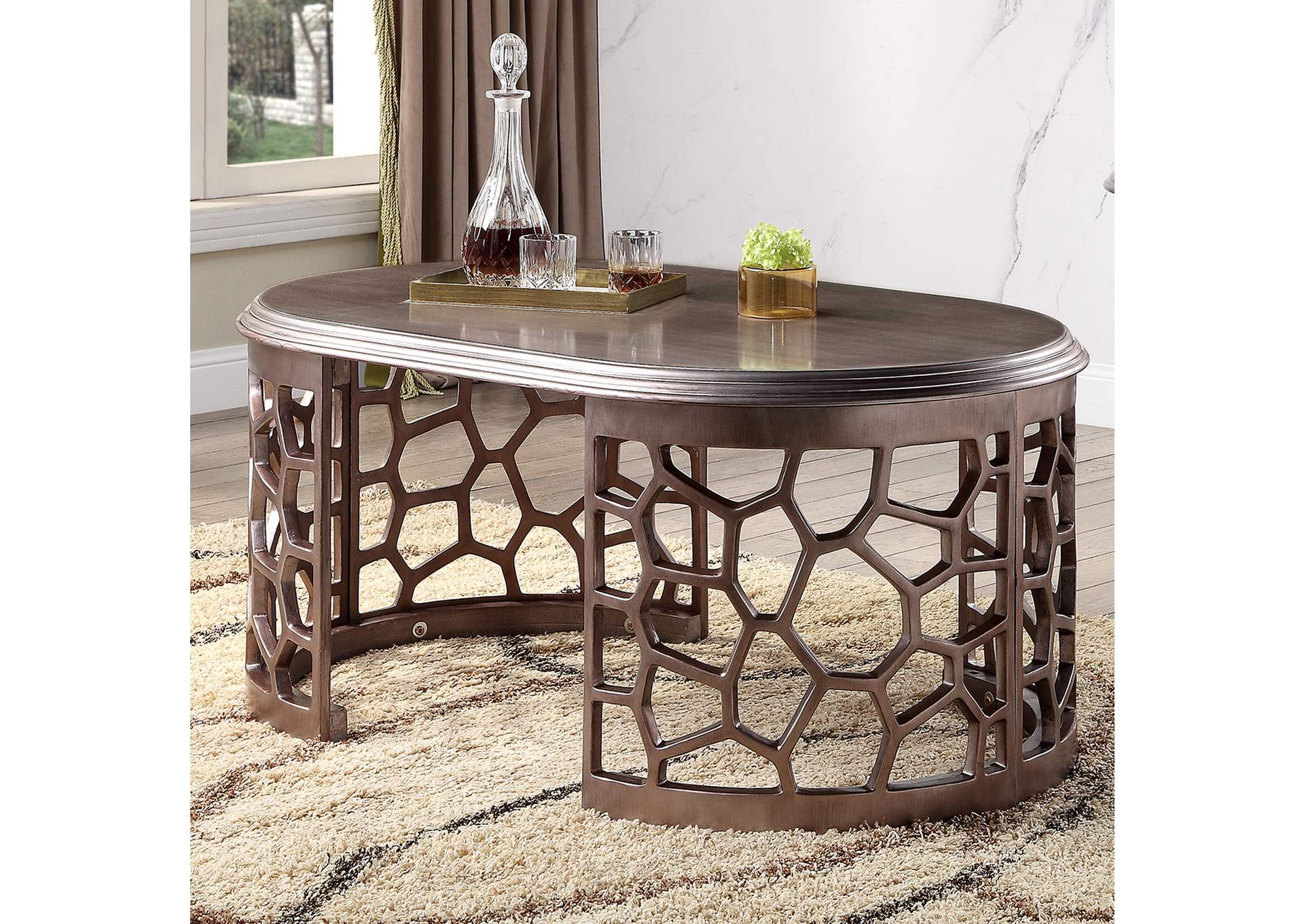 HD-8912D - 3Pc Coffee Table Set,Homey Design