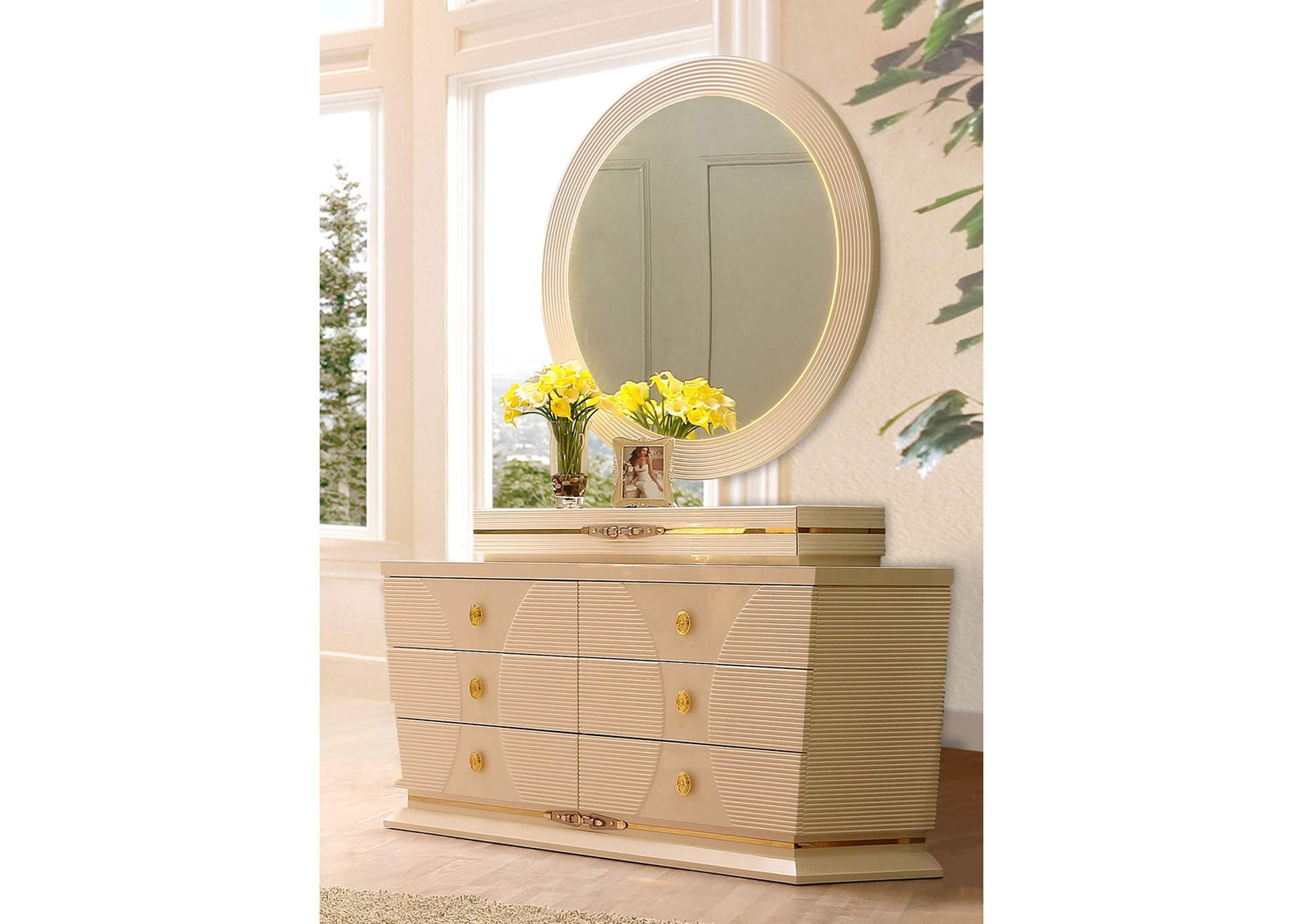 White Gloss Dresser,Homey Design