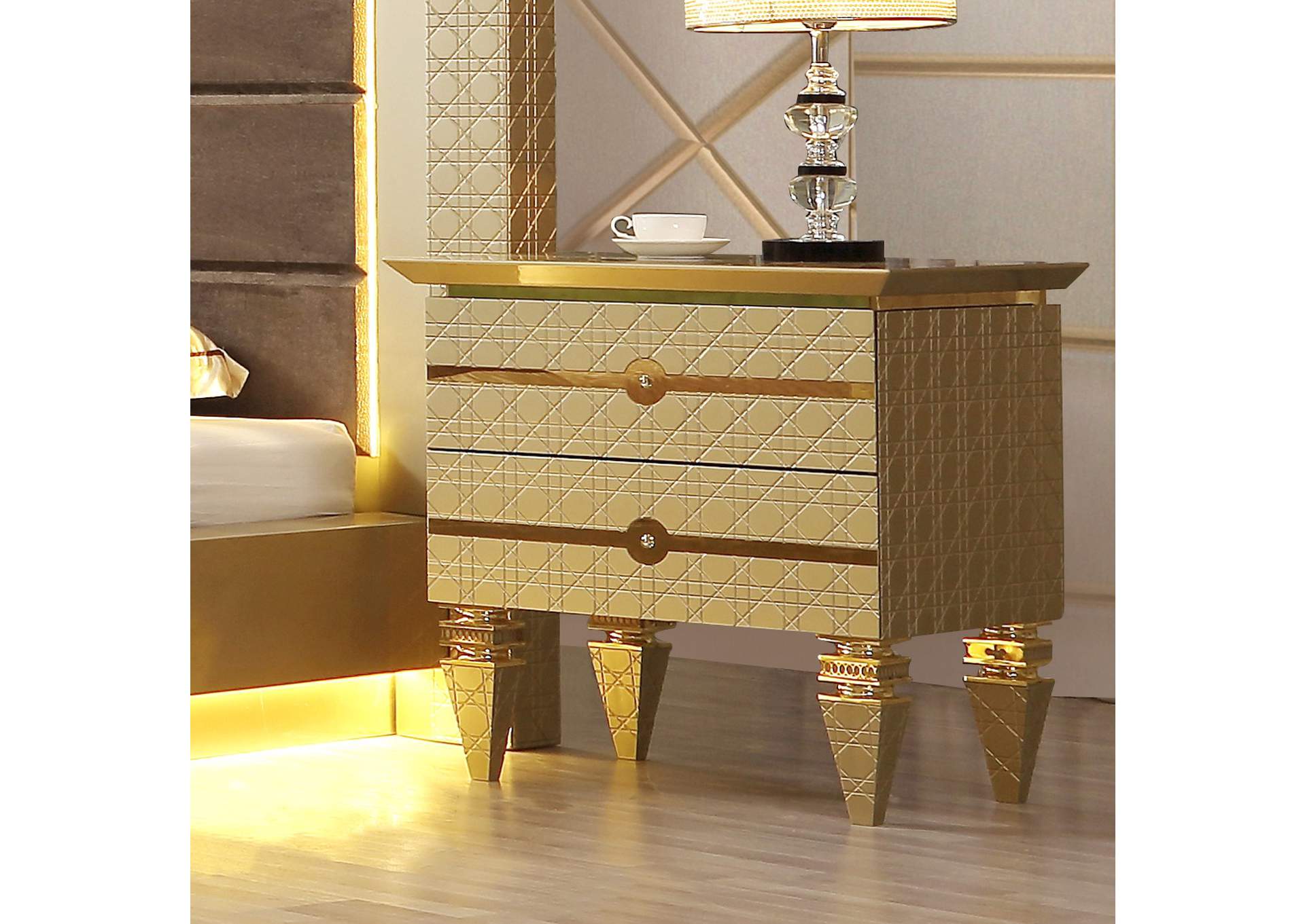 Belle Silver Night Stand,Homey Design