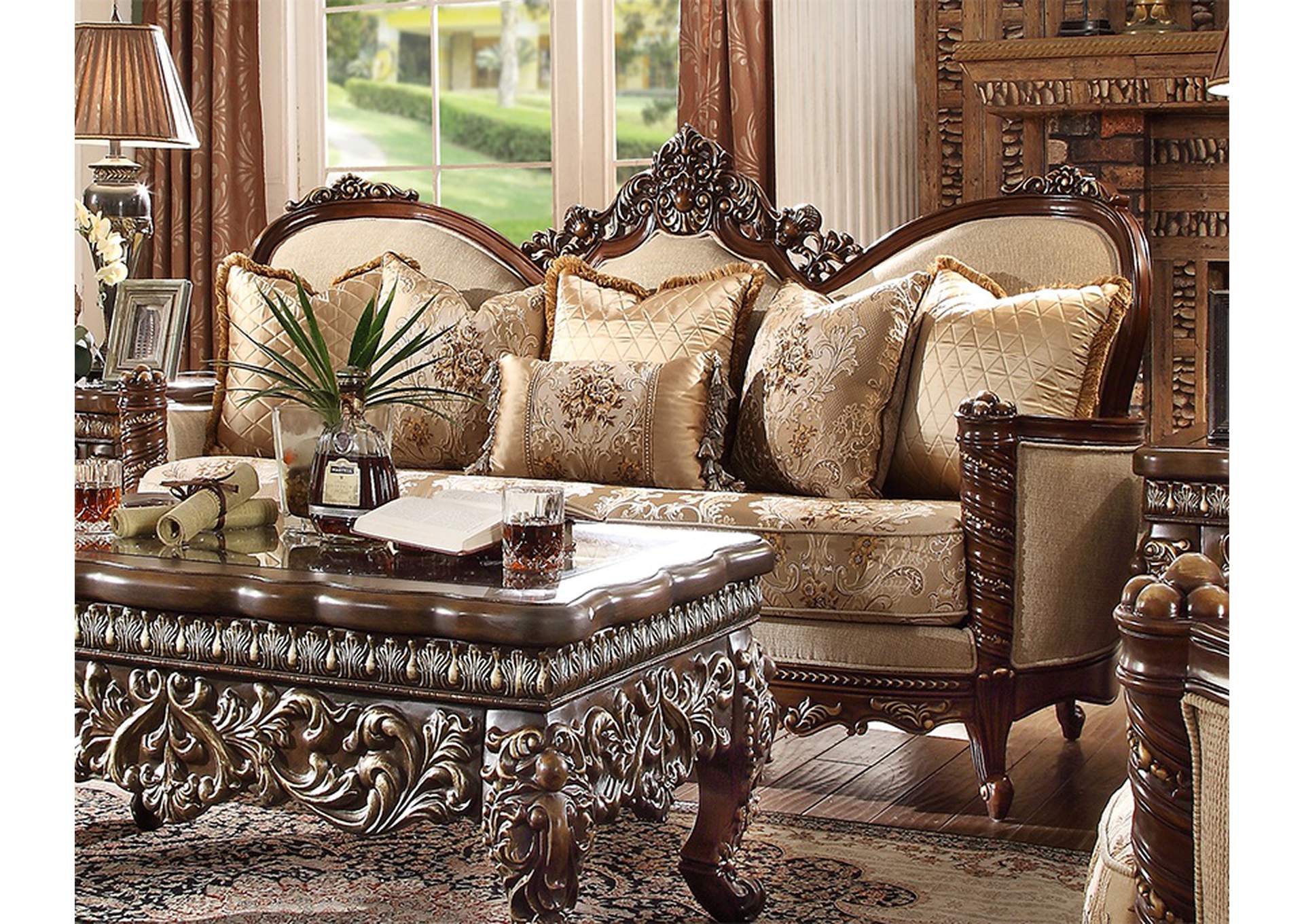 Extra Dark Walnut Loveseat,Homey Design