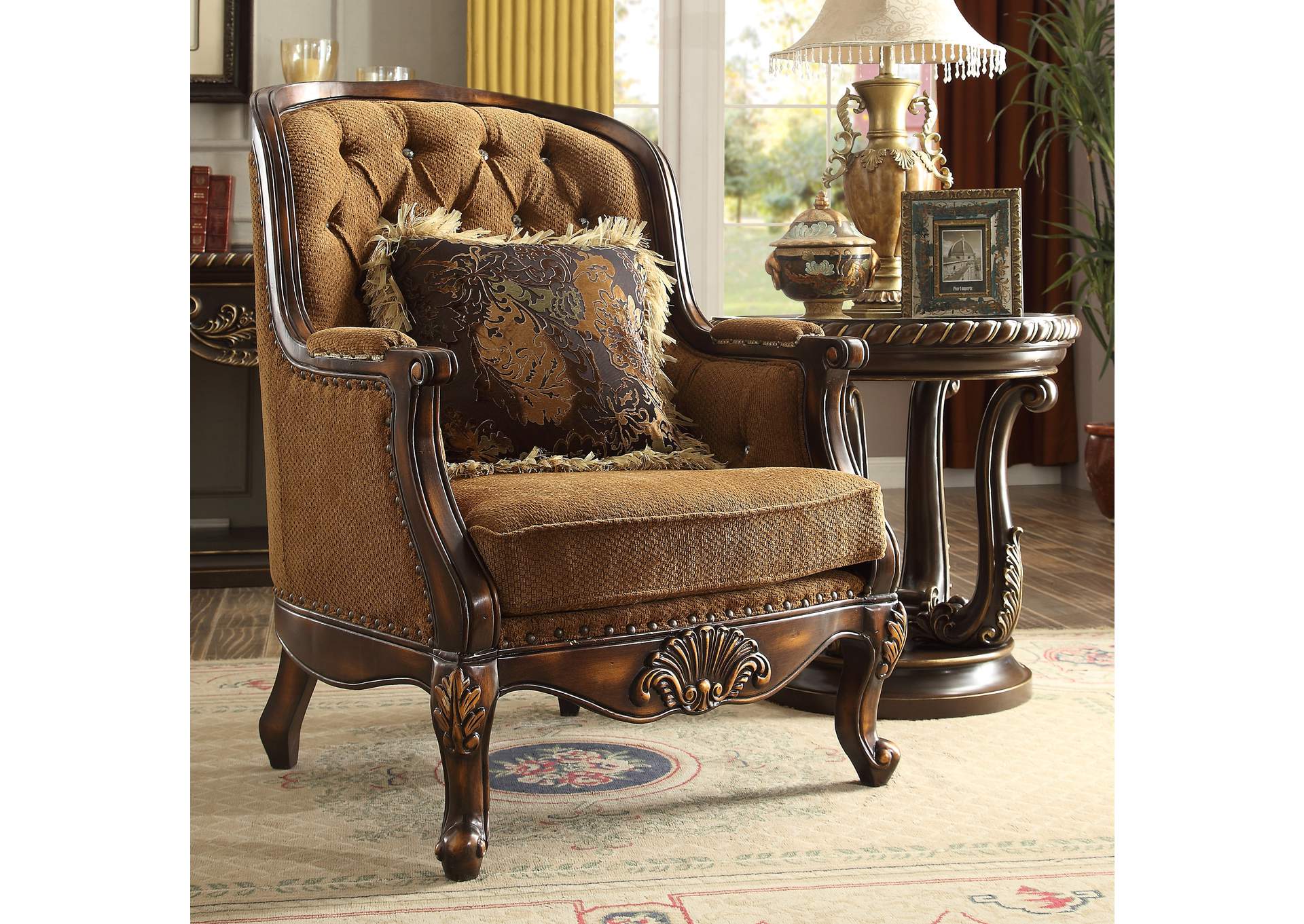 Dark Oak Arm Chair,Homey Design
