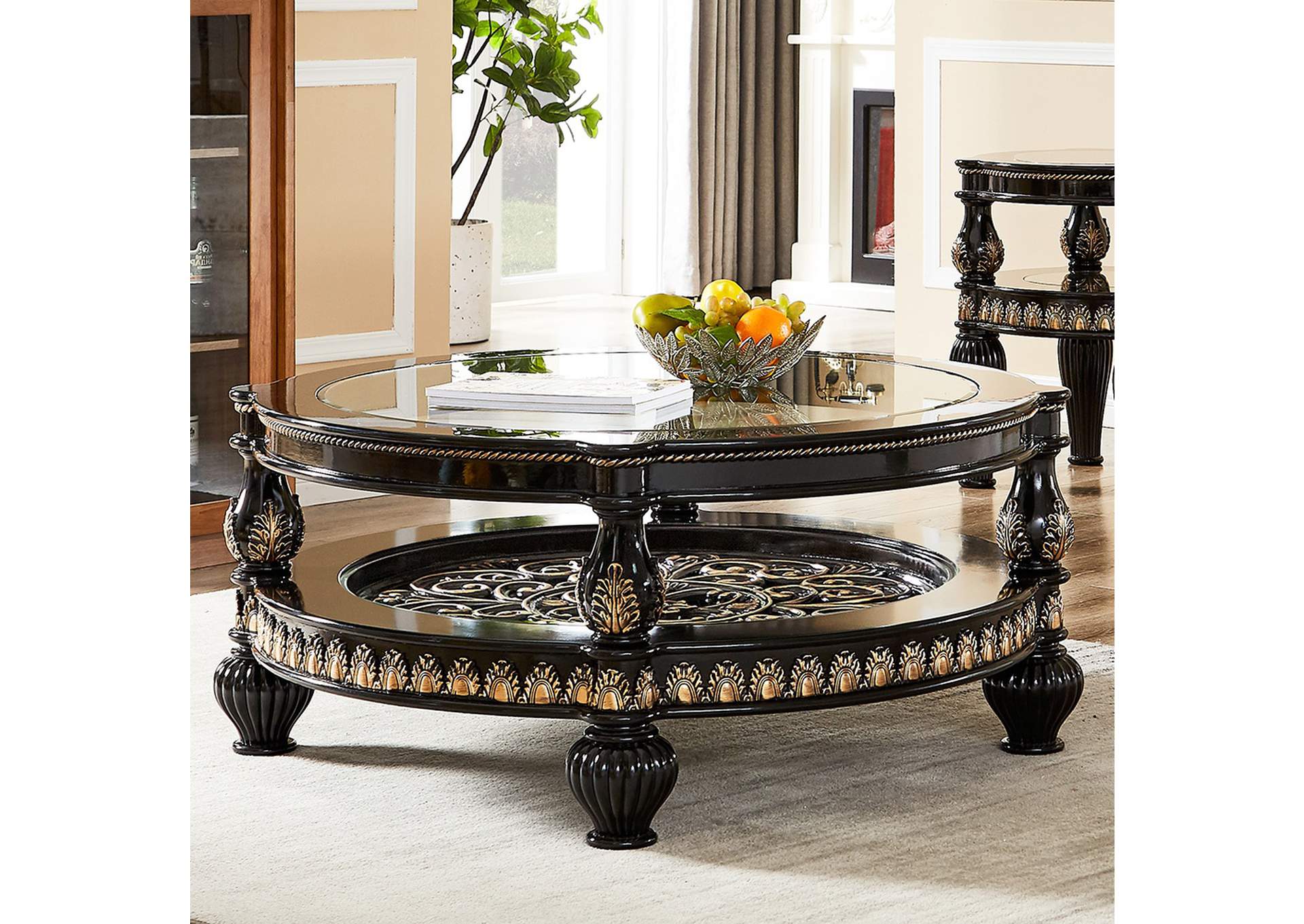 SmallBlack King Enamel &Amp; Silver 3 Piece Coffee Table Set,Homey Design