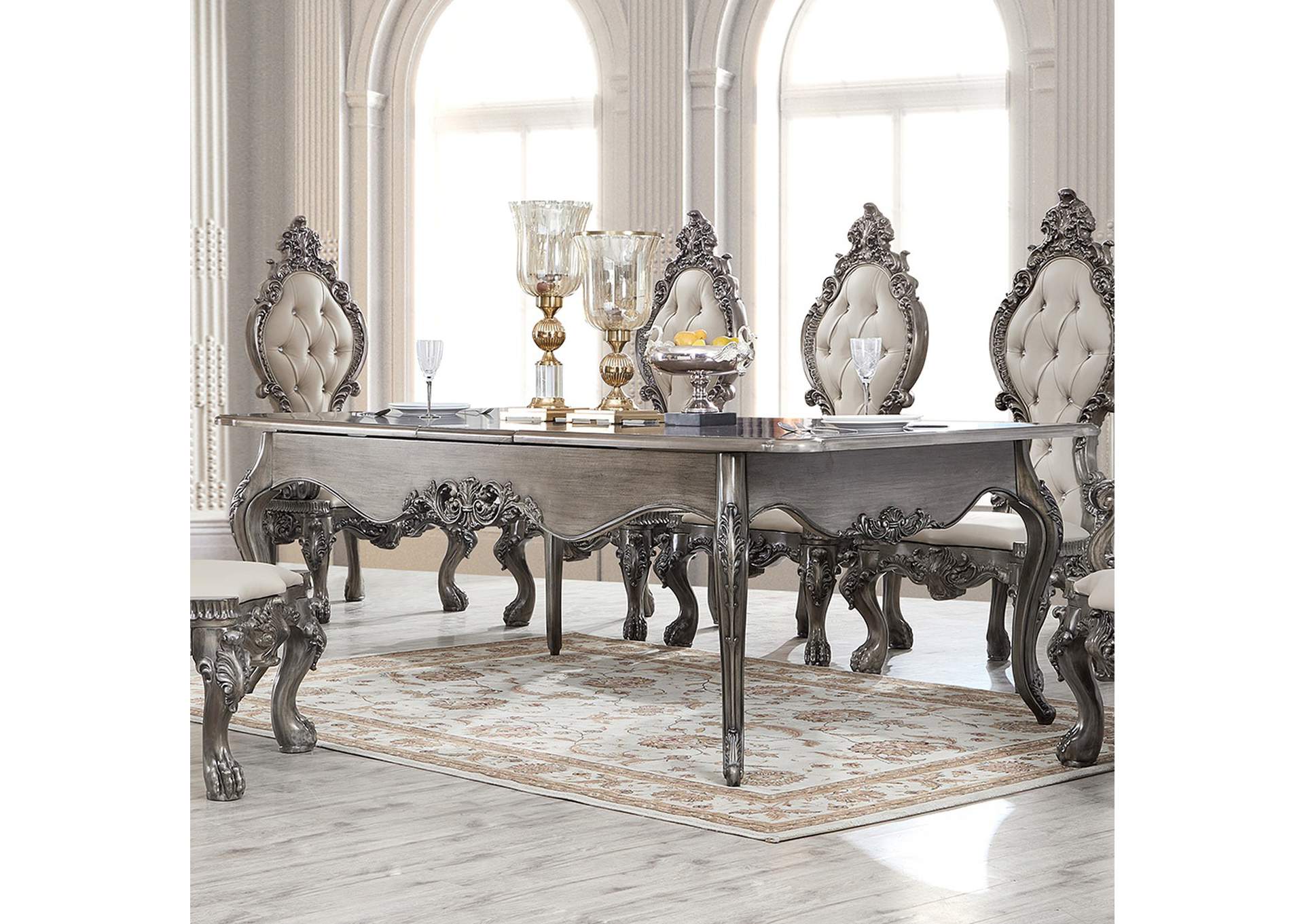 Antique Silver Grey Brown Dining Table,Homey Design