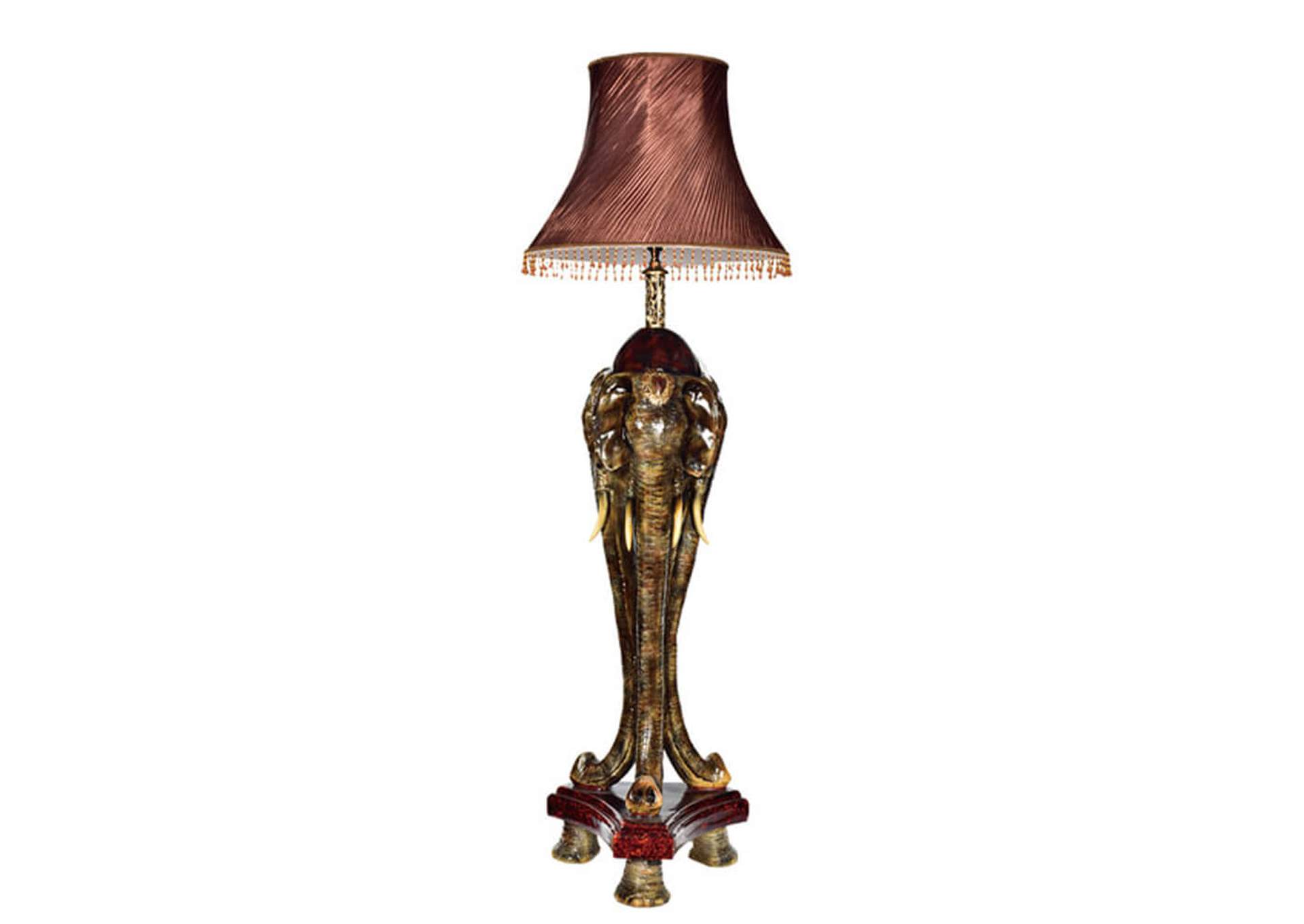 Dark Red Mahogany & Ivory Lamp,Homey Design