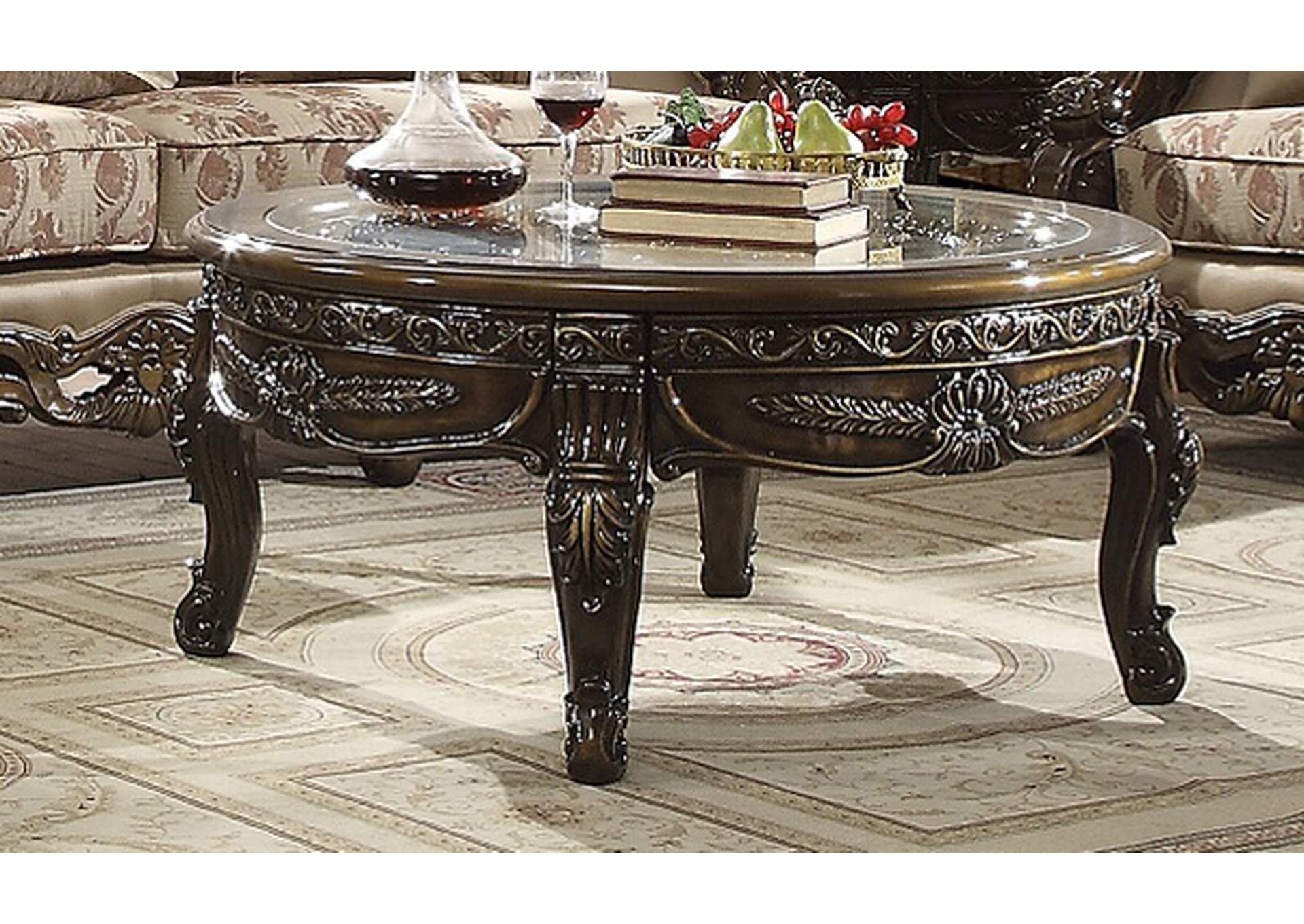 Metallic Antique Gold; Perfect Brown End Table,Homey Design