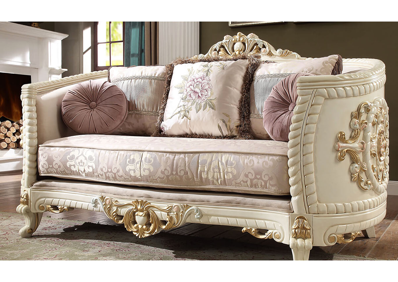 Cream Loveseat,Homey Design