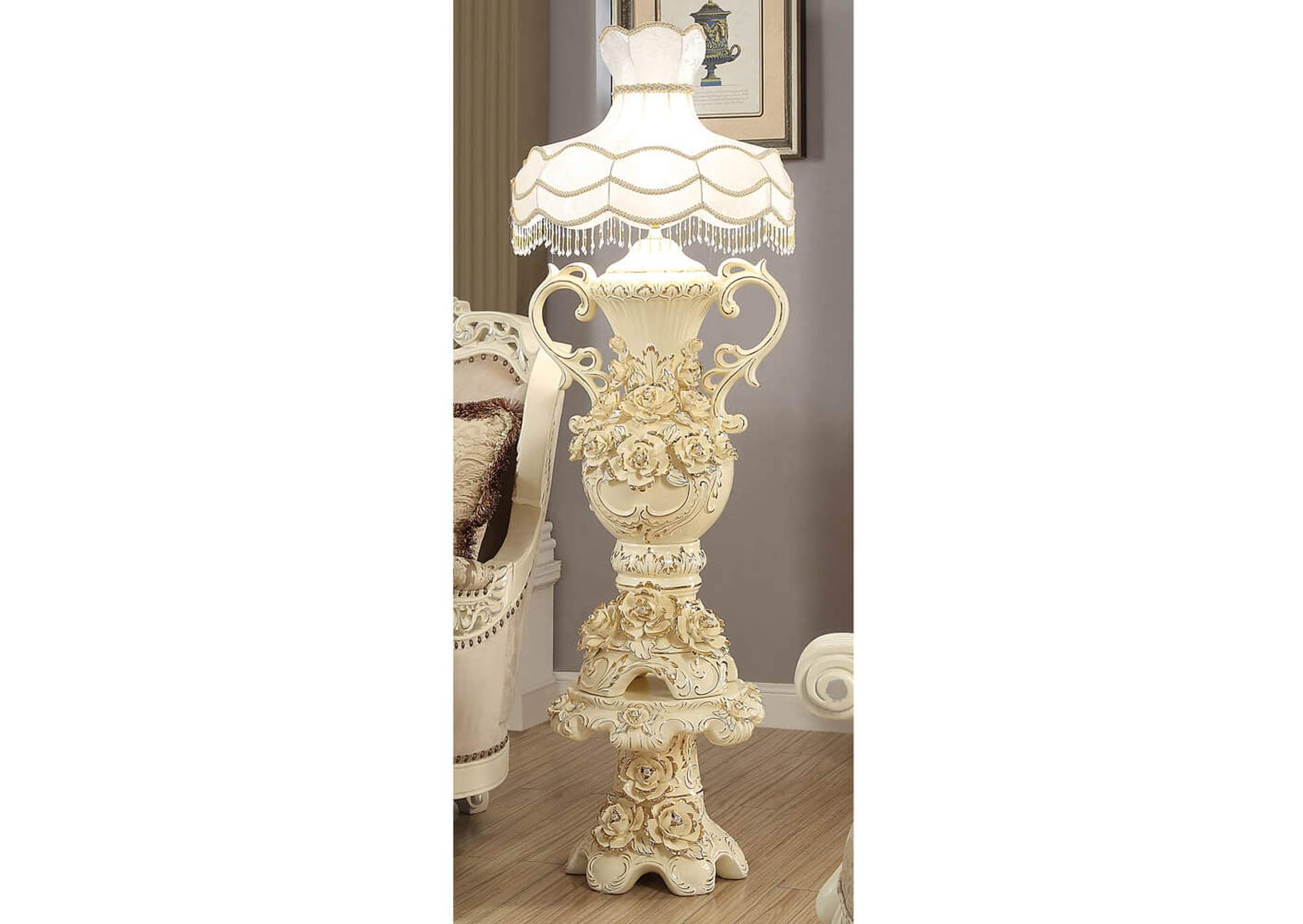 Antique White & Gold 40.5" Lamp,Homey Design