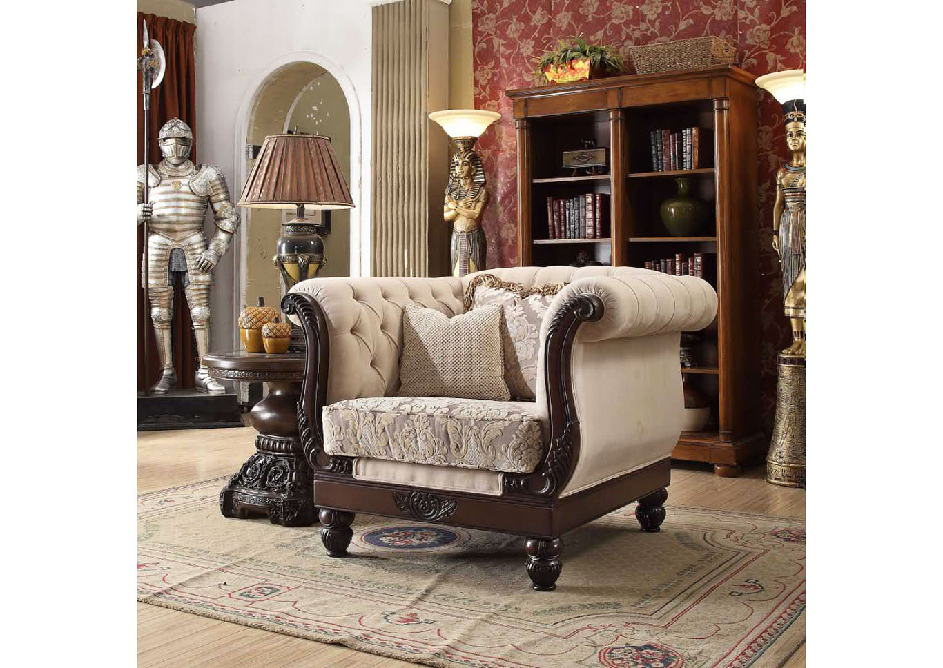Brown Mahogany Arm Chair,Homey Design
