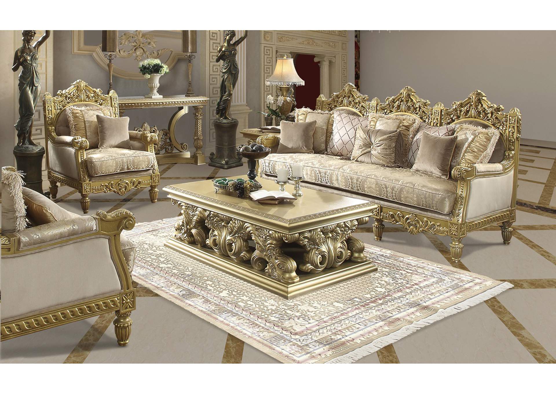 Metallic Bright Gold Arm Chair,Homey Design