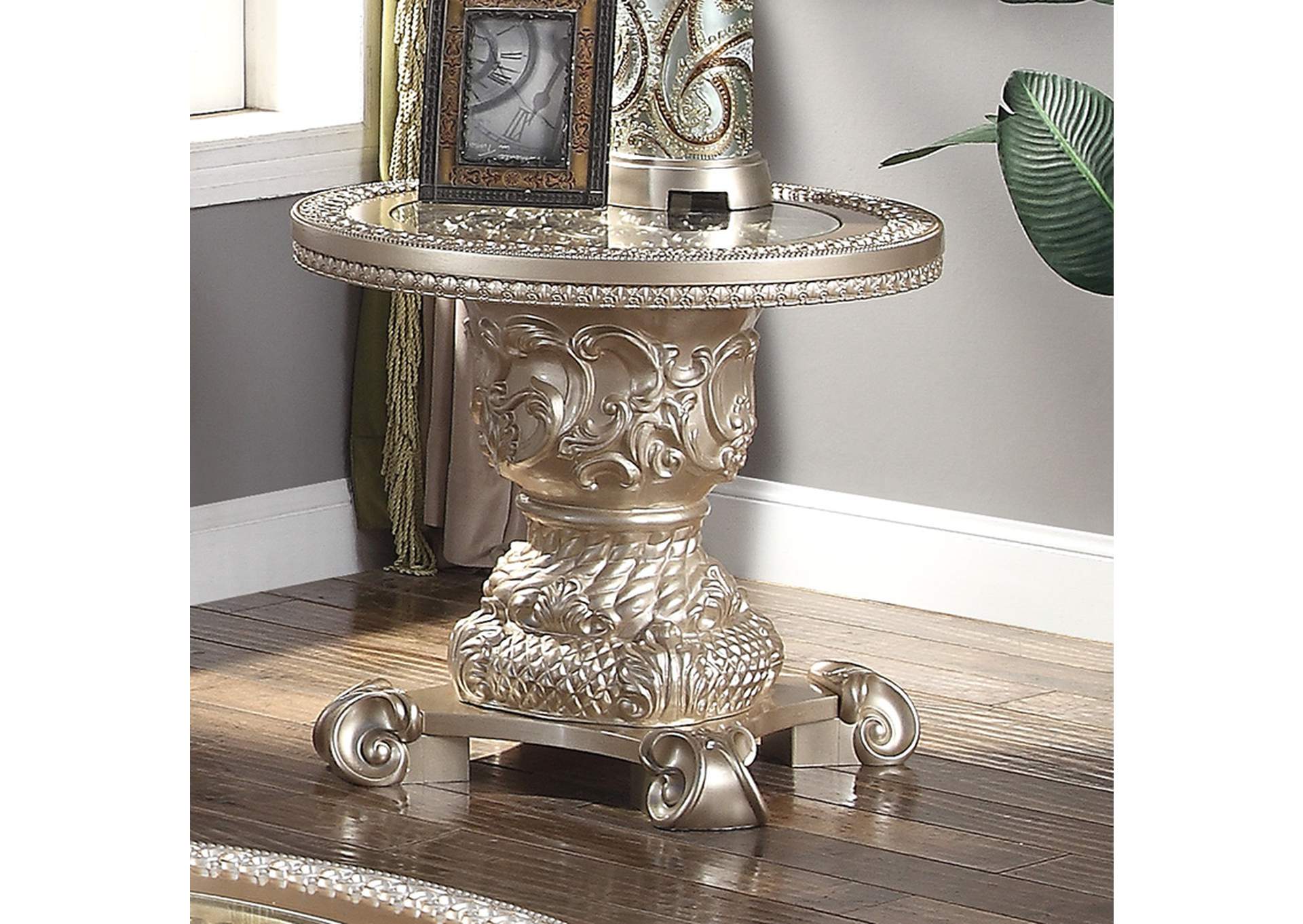 Champagne 3 Piece Coffee Table Set,Homey Design