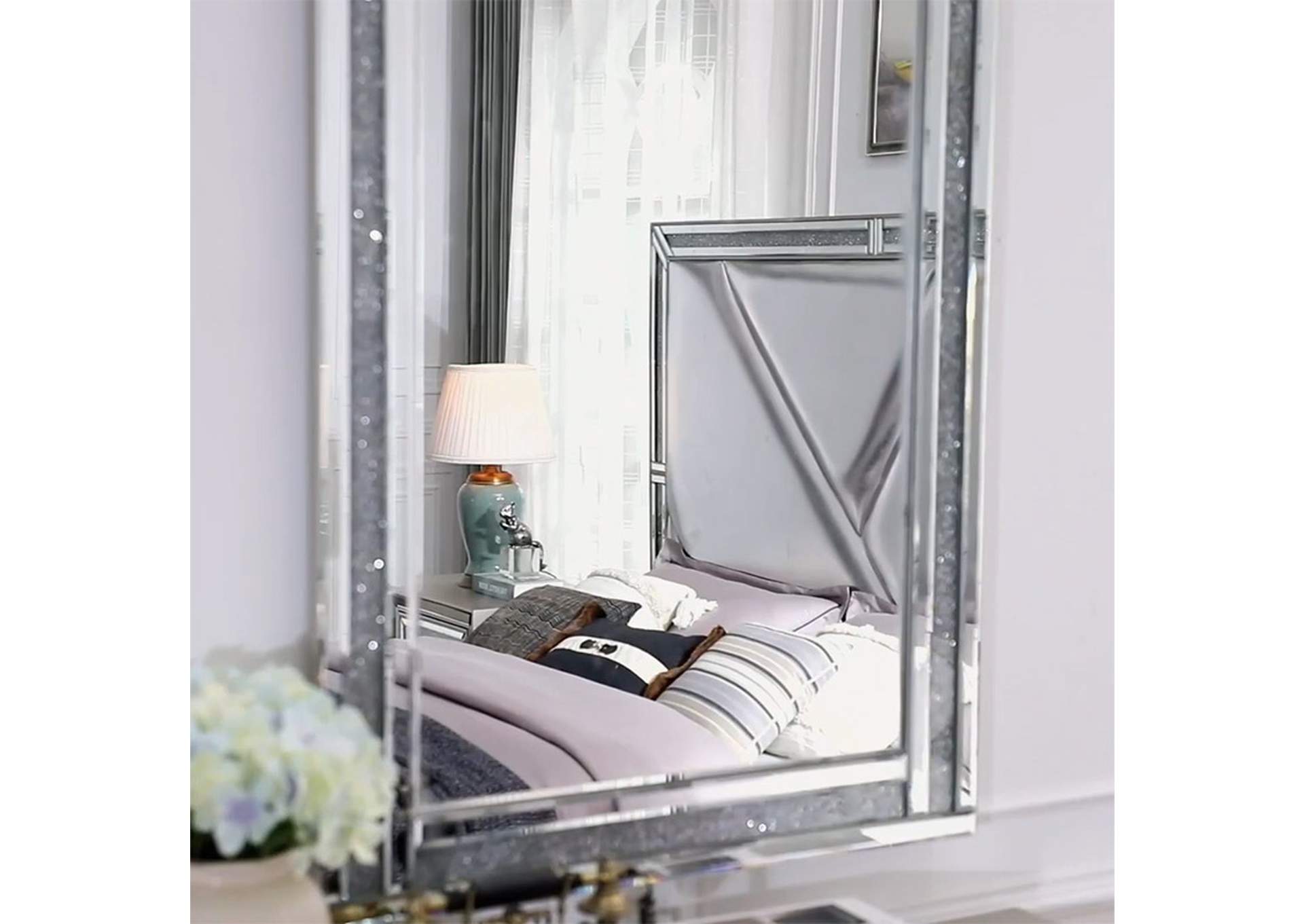 Champagne Silver 5 Piece Bedroom Set,Homey Design