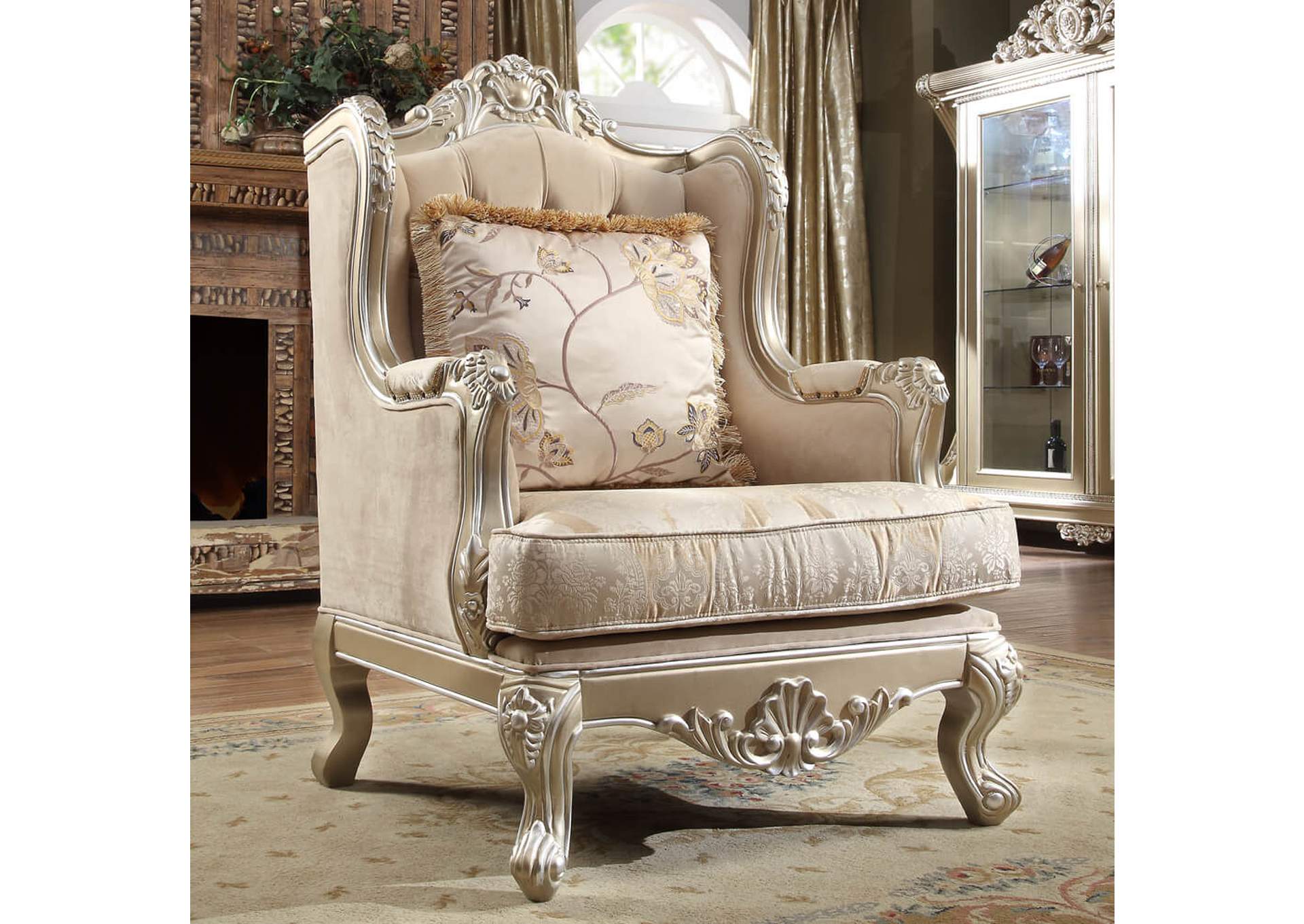 Golden Silver Arm Chair,Homey Design