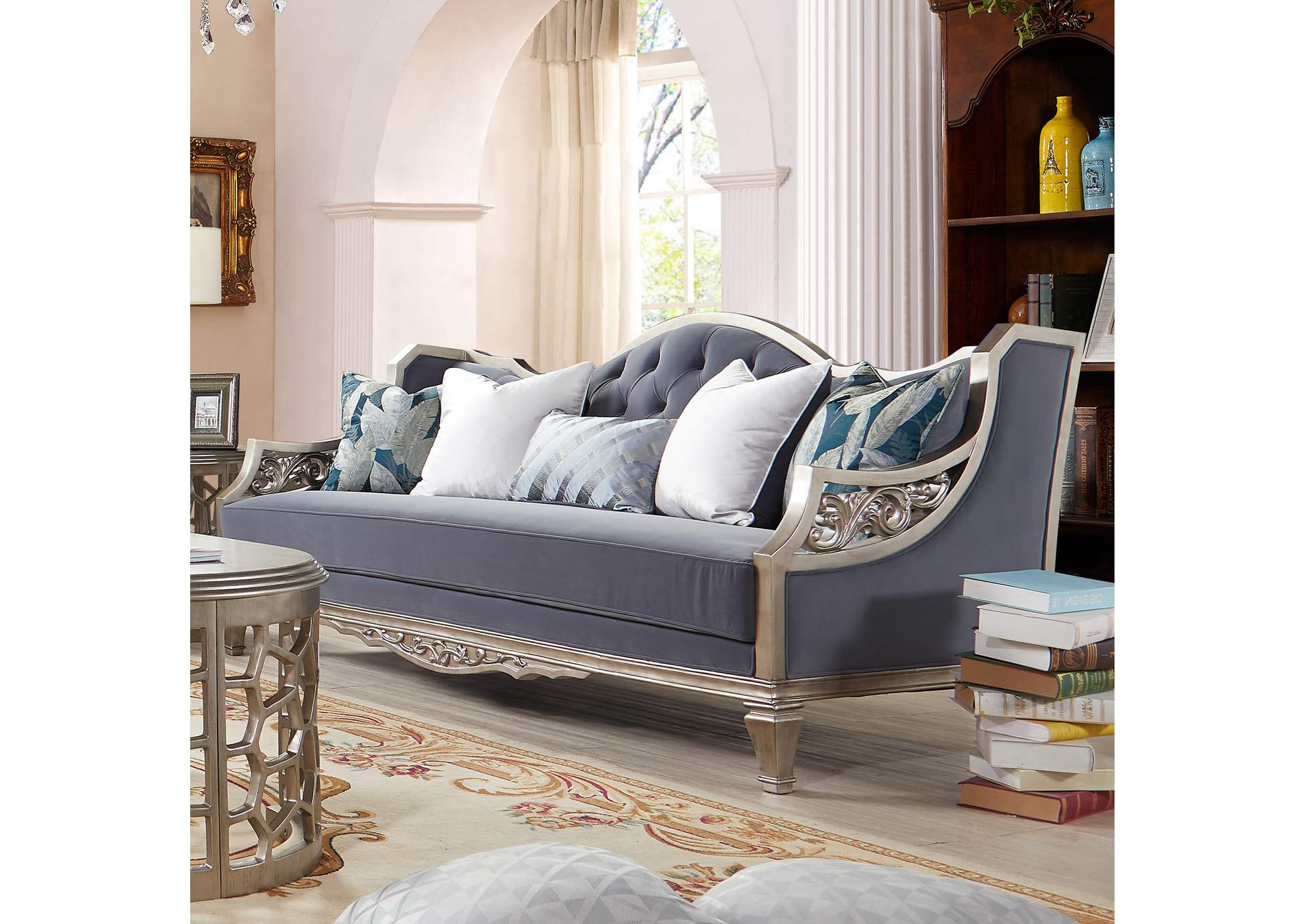 Silver 3 Piece Sofa Set,Homey Design