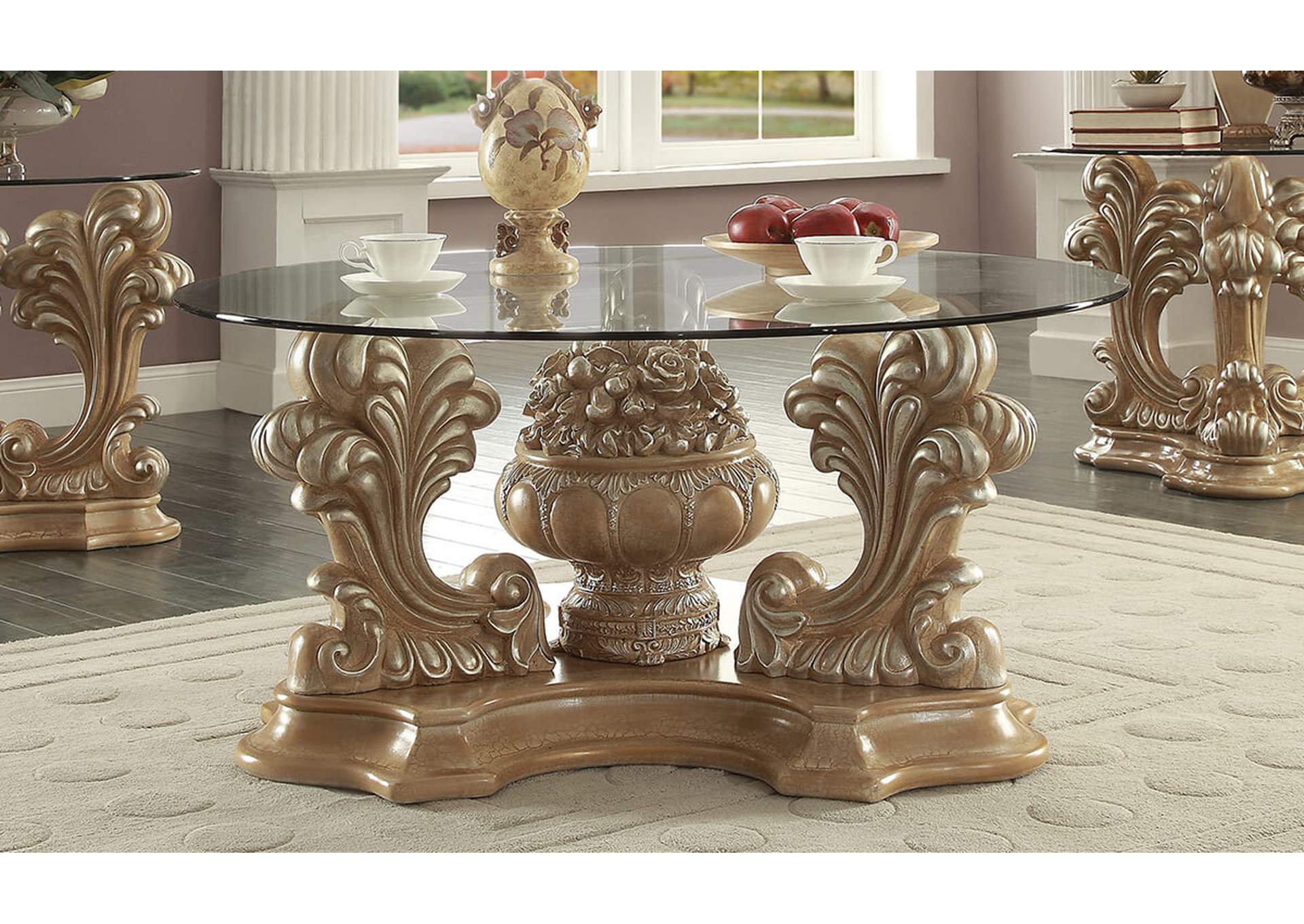 gold and cream coffee table